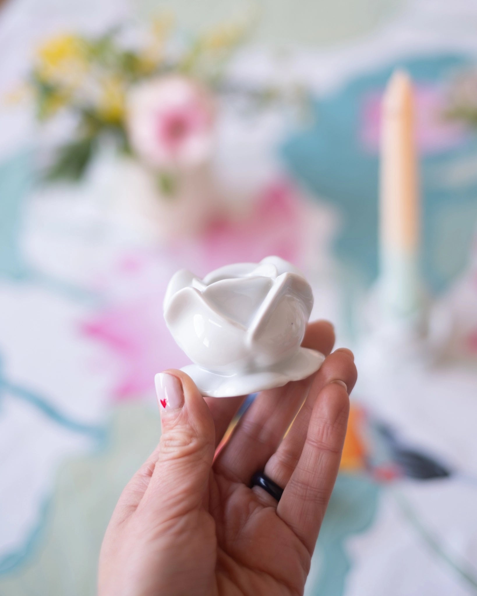 2 bougeoirs fleurs vintage - Silly & Billy