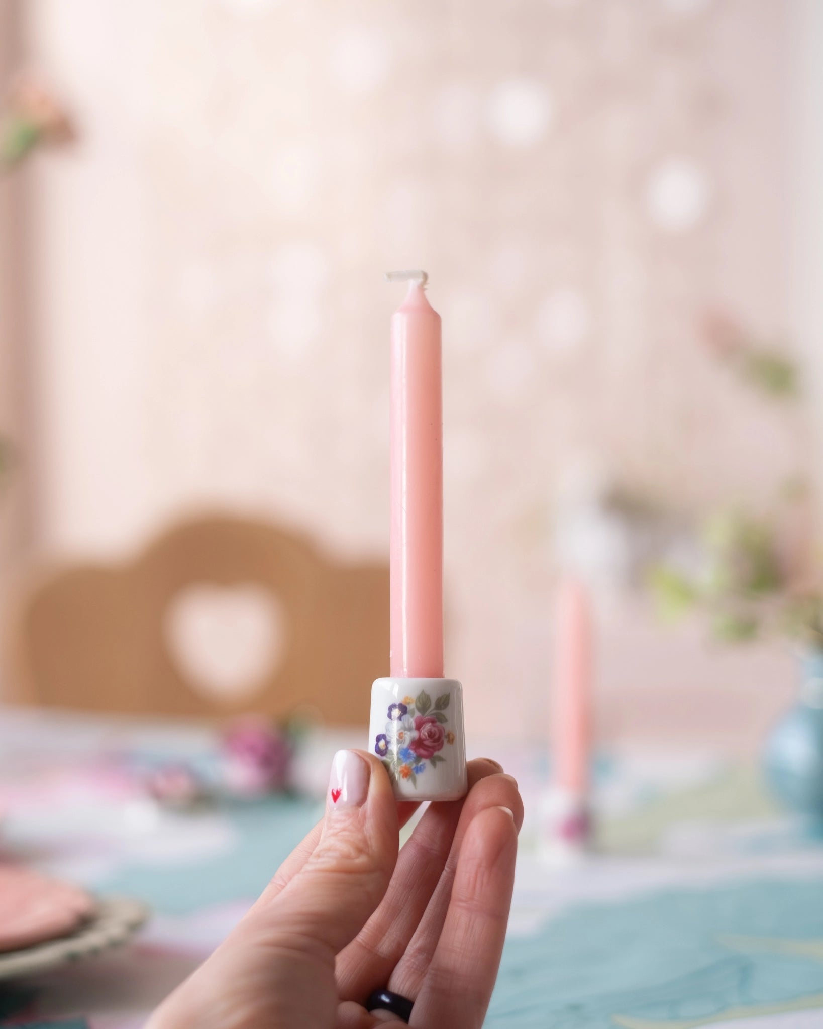 2 mini bougeoirs en porcelaine allemande et leur bougie - Silly & Billy