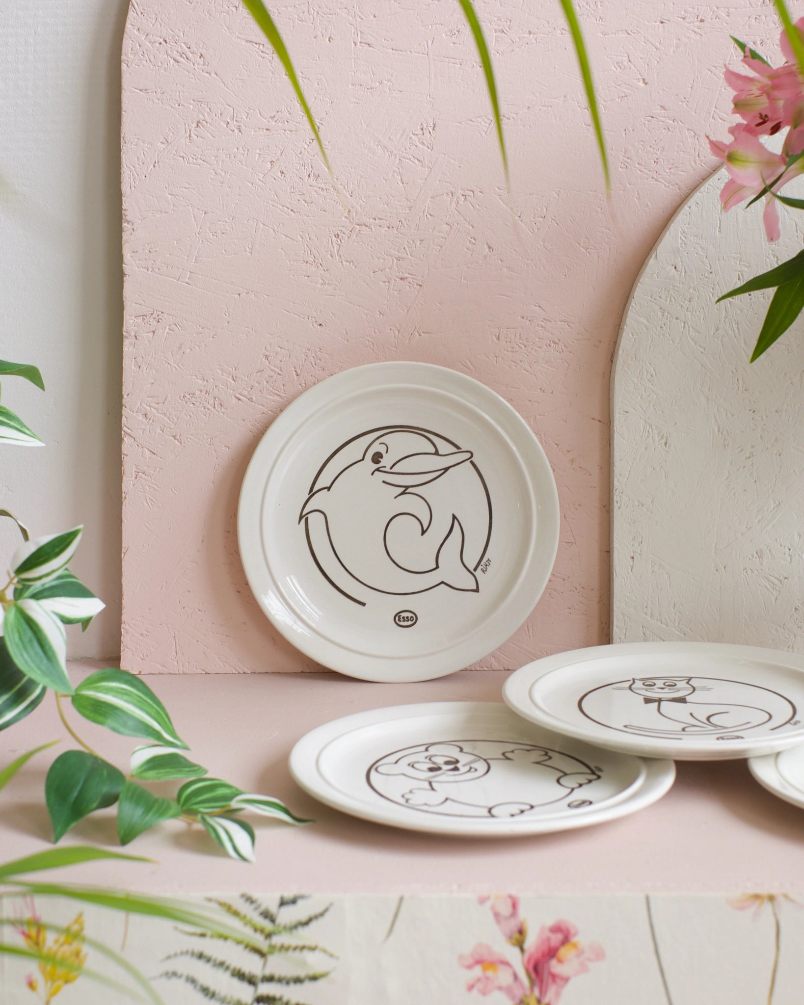 4 assiettes vintage Esso collector - Silly & Billy