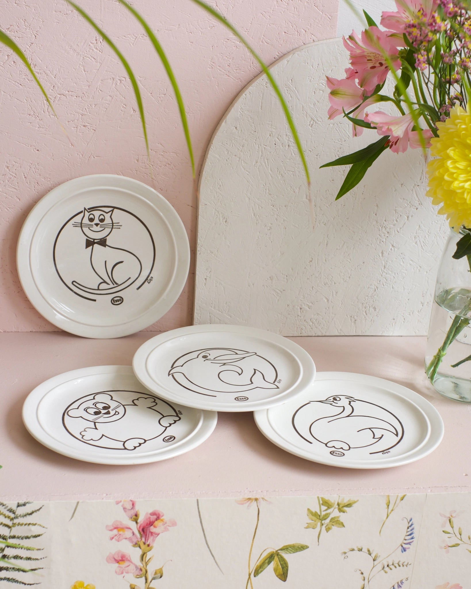 4 assiettes vintage Esso collector - Silly & Billy