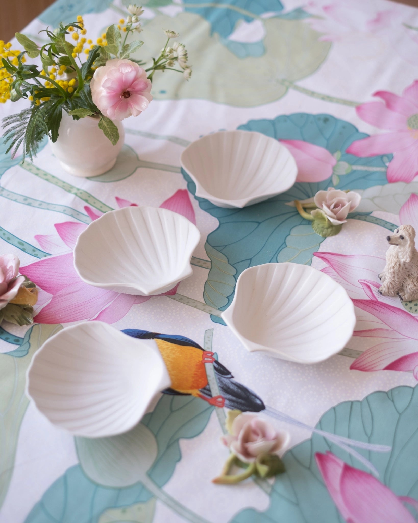 4 coupes coquillage vintage en biscuit - Silly & Billy