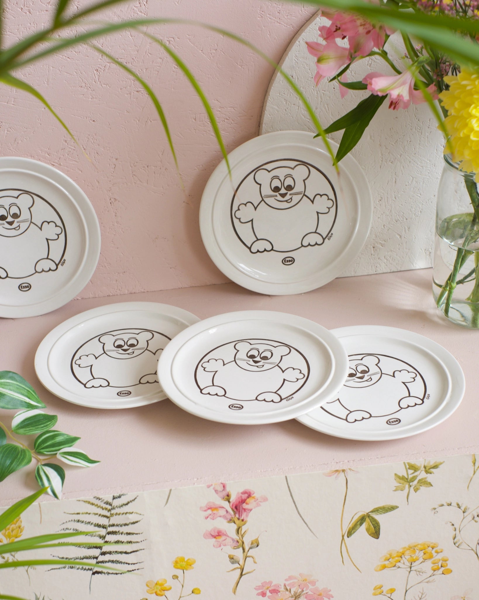 5 assiettes vintage Esso collector - Silly & Billy