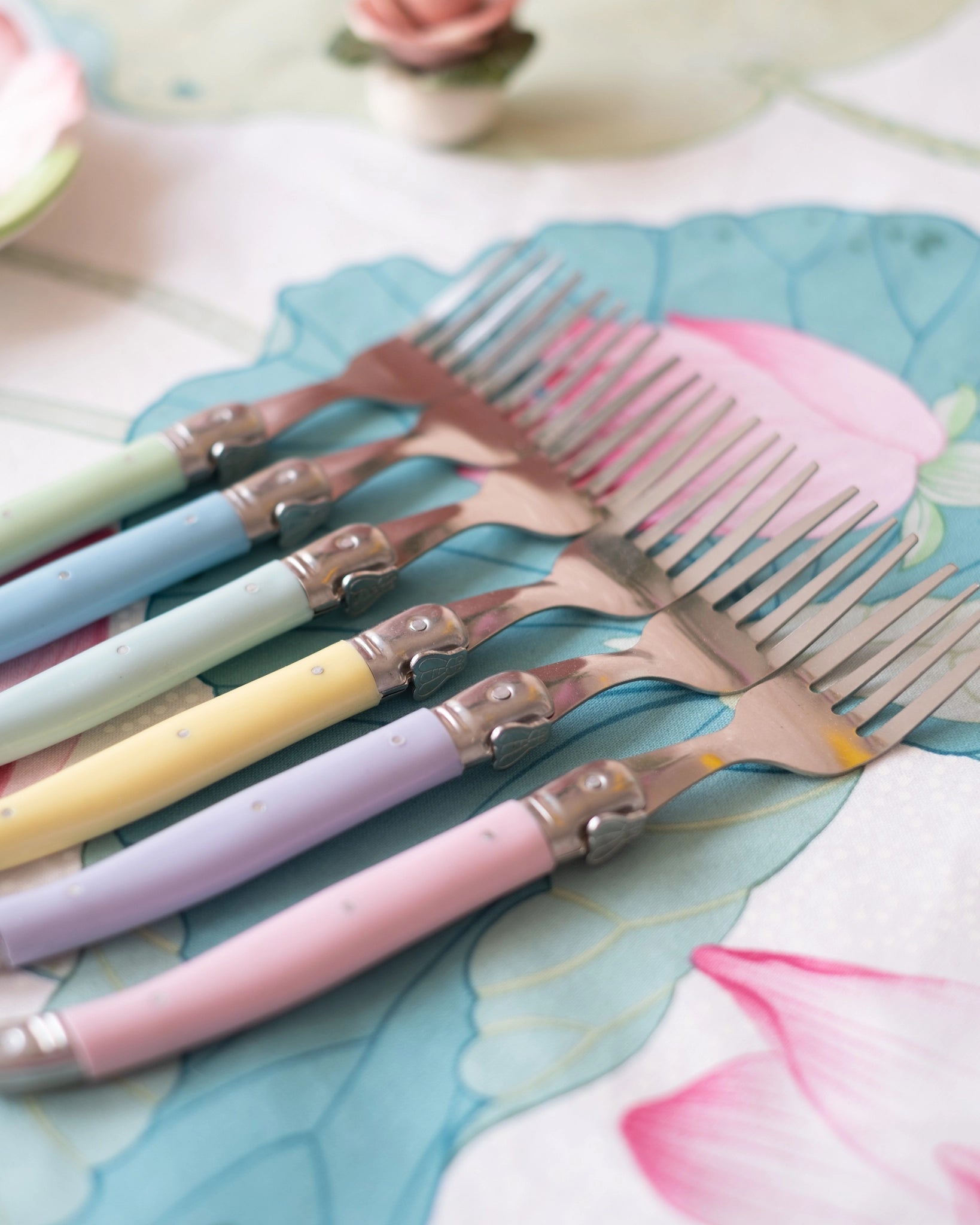 6 fourchettes Laguiole Jean Dubost coloris pastel - Silly & Billy