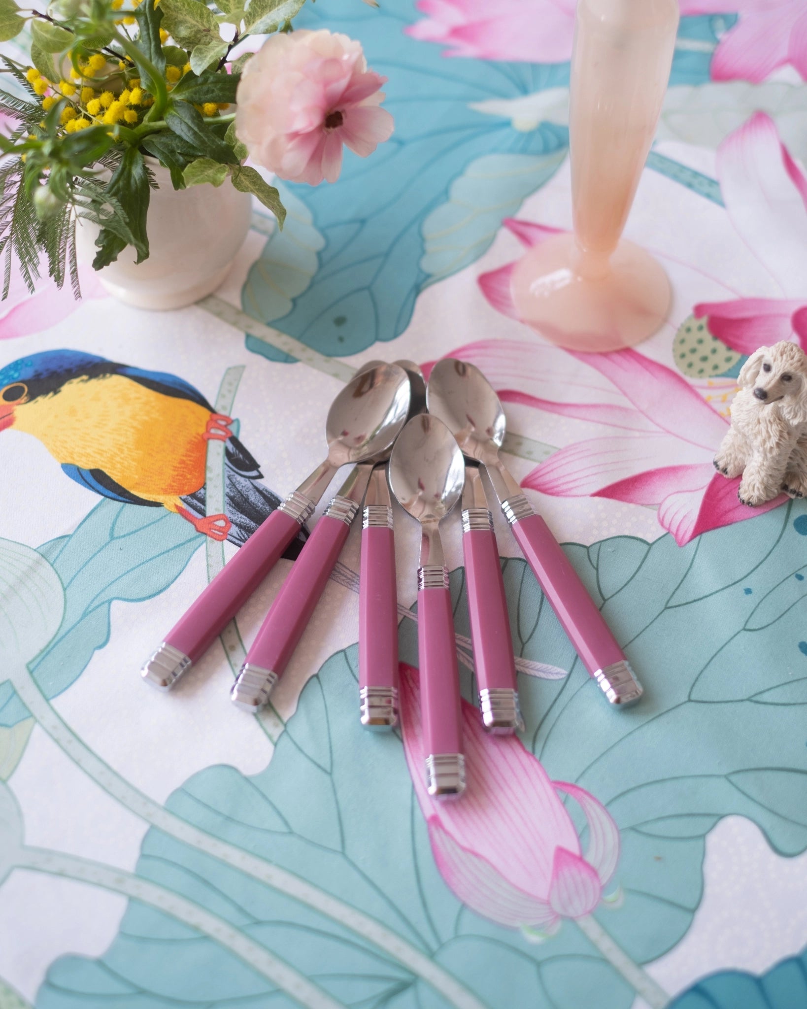 6 petites cuillères vintage roses - Silly & Billy