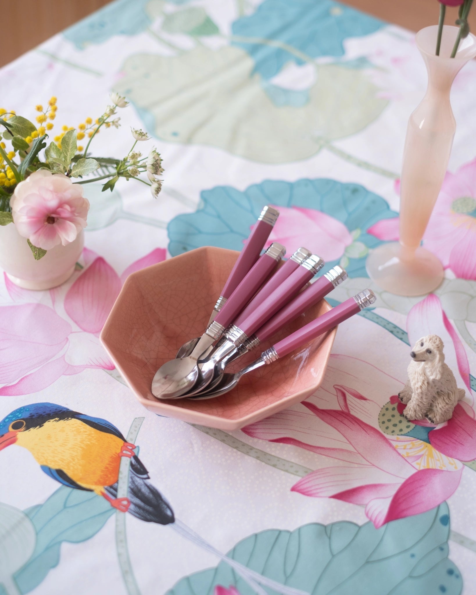 6 petites cuillères vintage roses - Silly & Billy