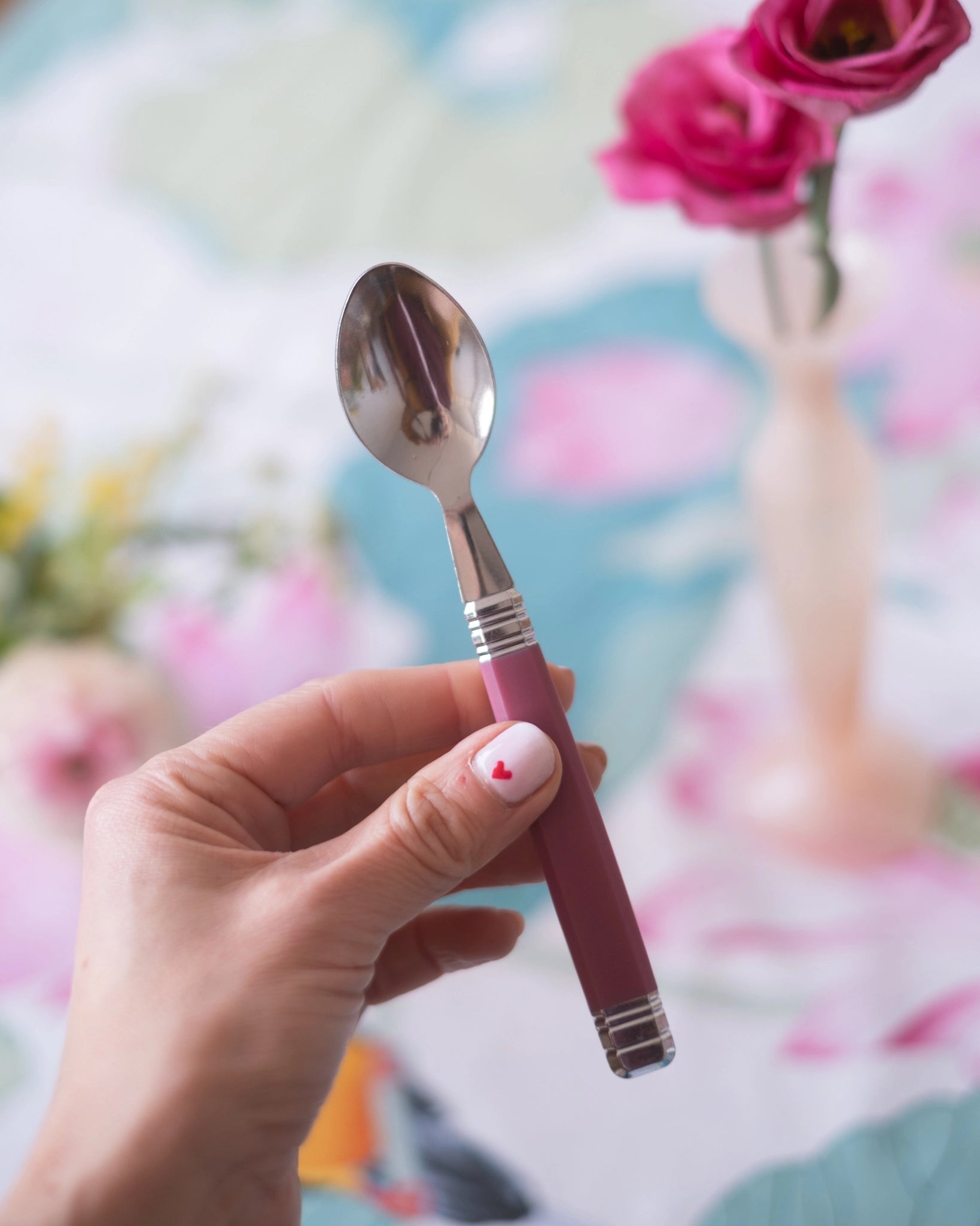 6 petites cuillères vintage roses - Silly & Billy