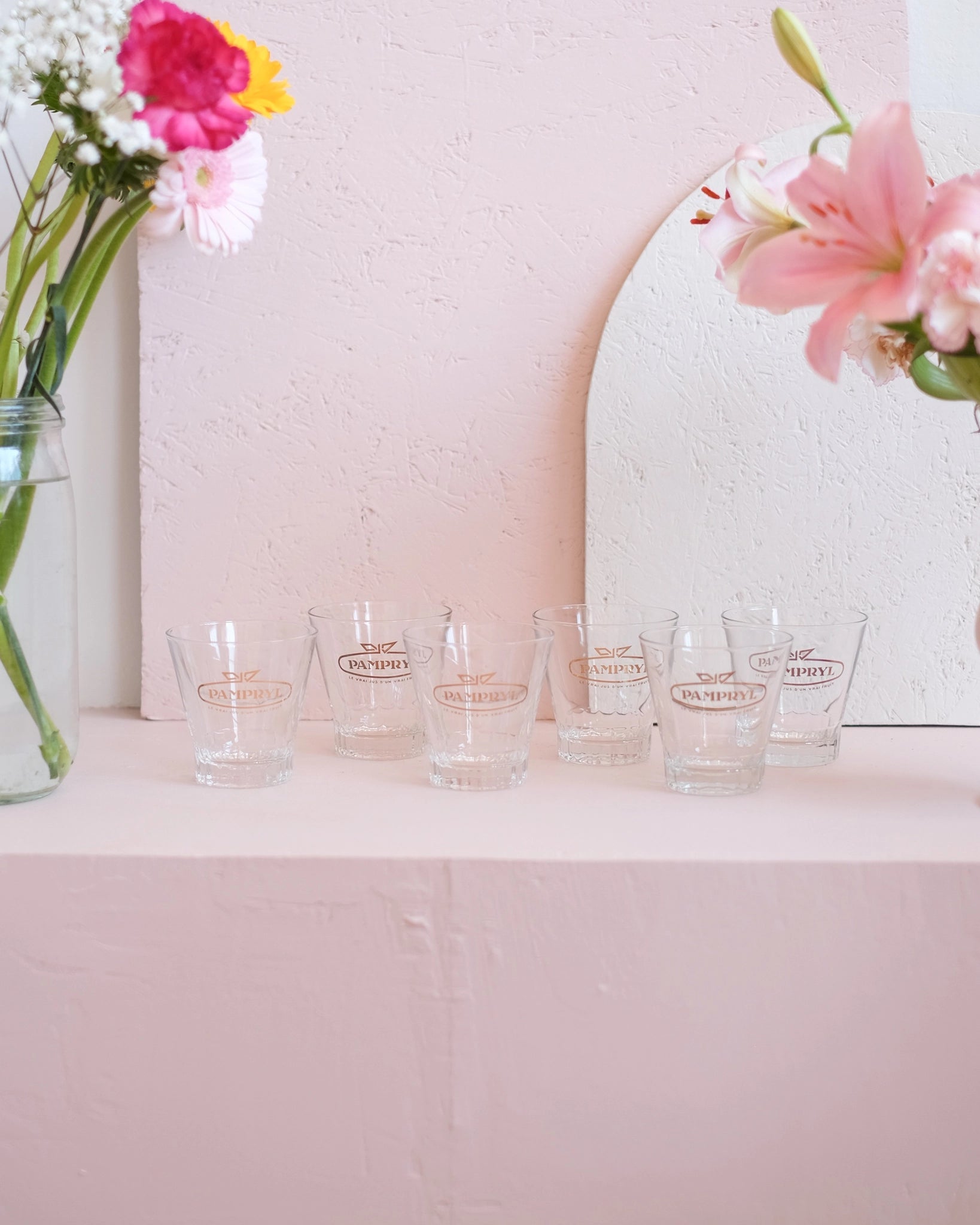 6 verres de bistrot Pampryl vintage 2 - Silly & Billy