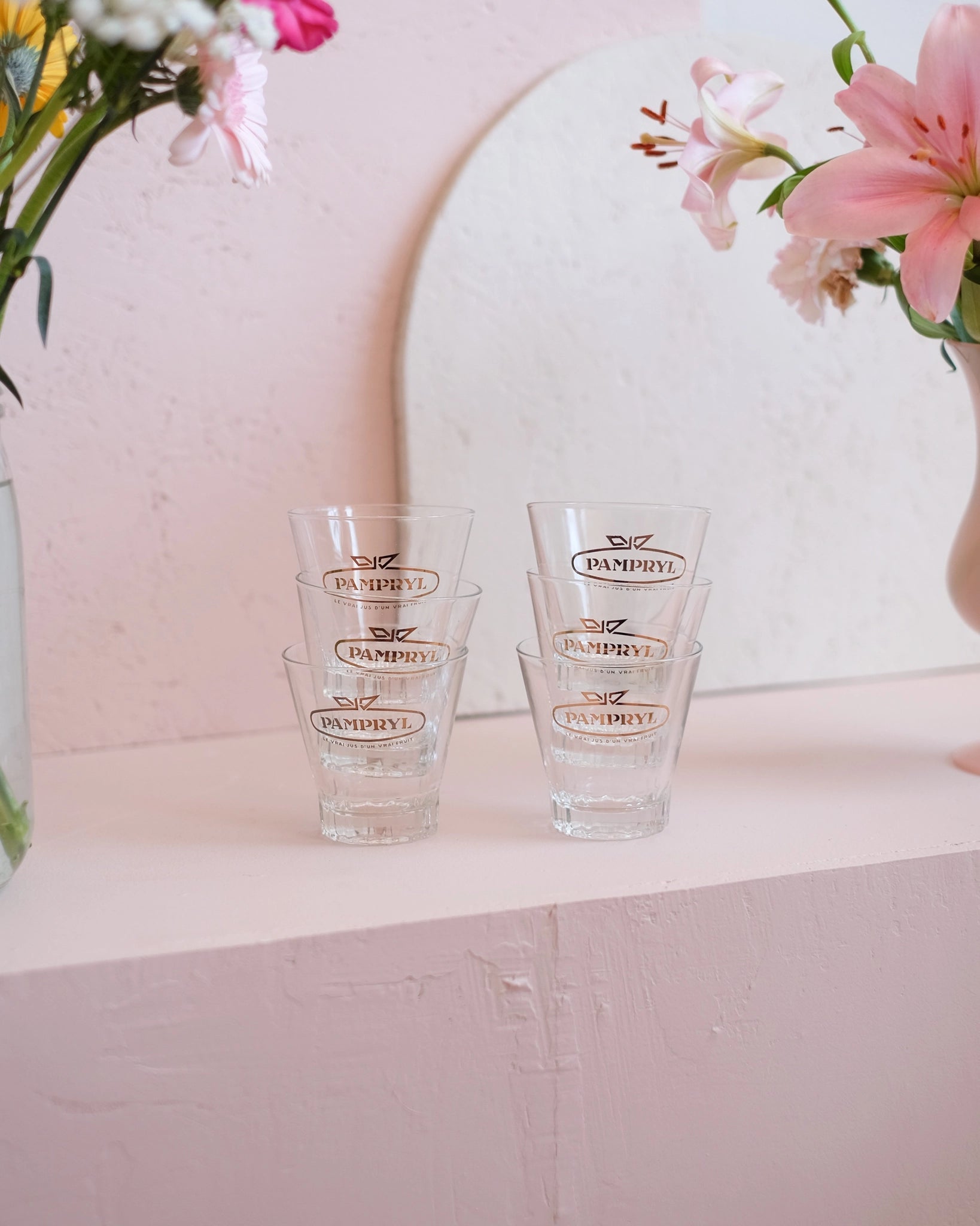 6 verres de bistrot Pampryl vintage 2 - Silly & Billy