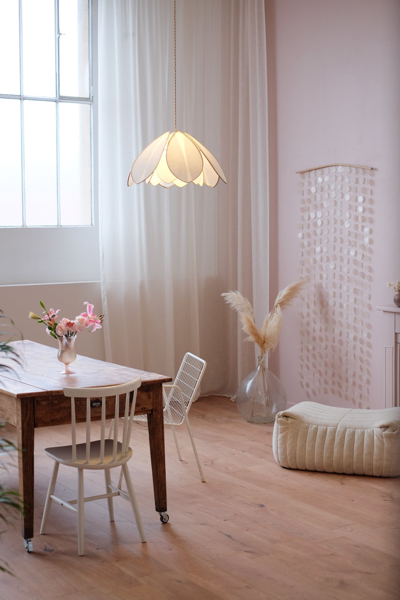 Lampe Fleur à poser - Flamingo et doré