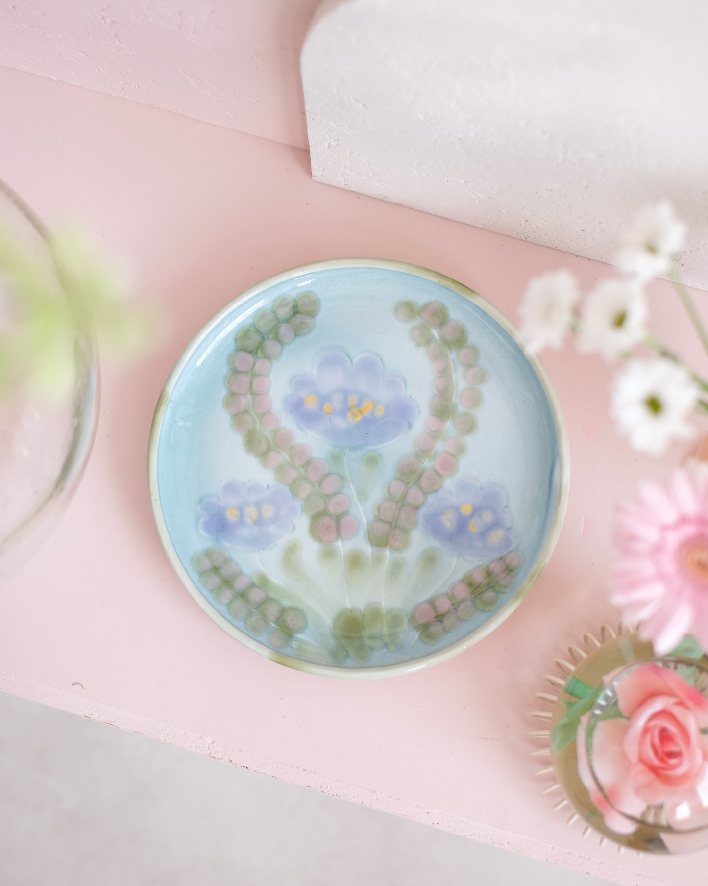Plat en céramique fleuri #2