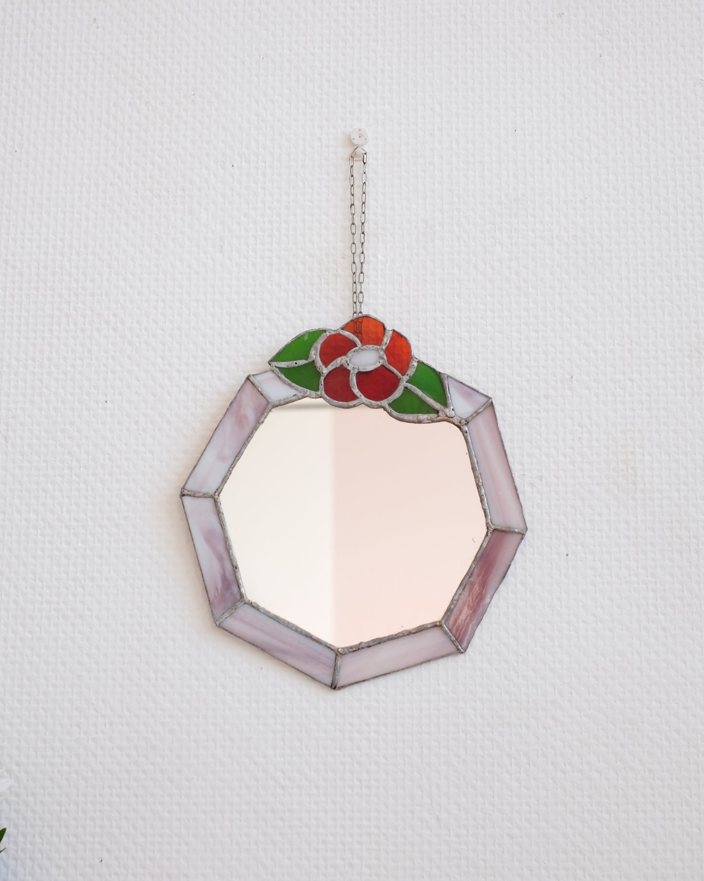 Ancien miroir en vitrail