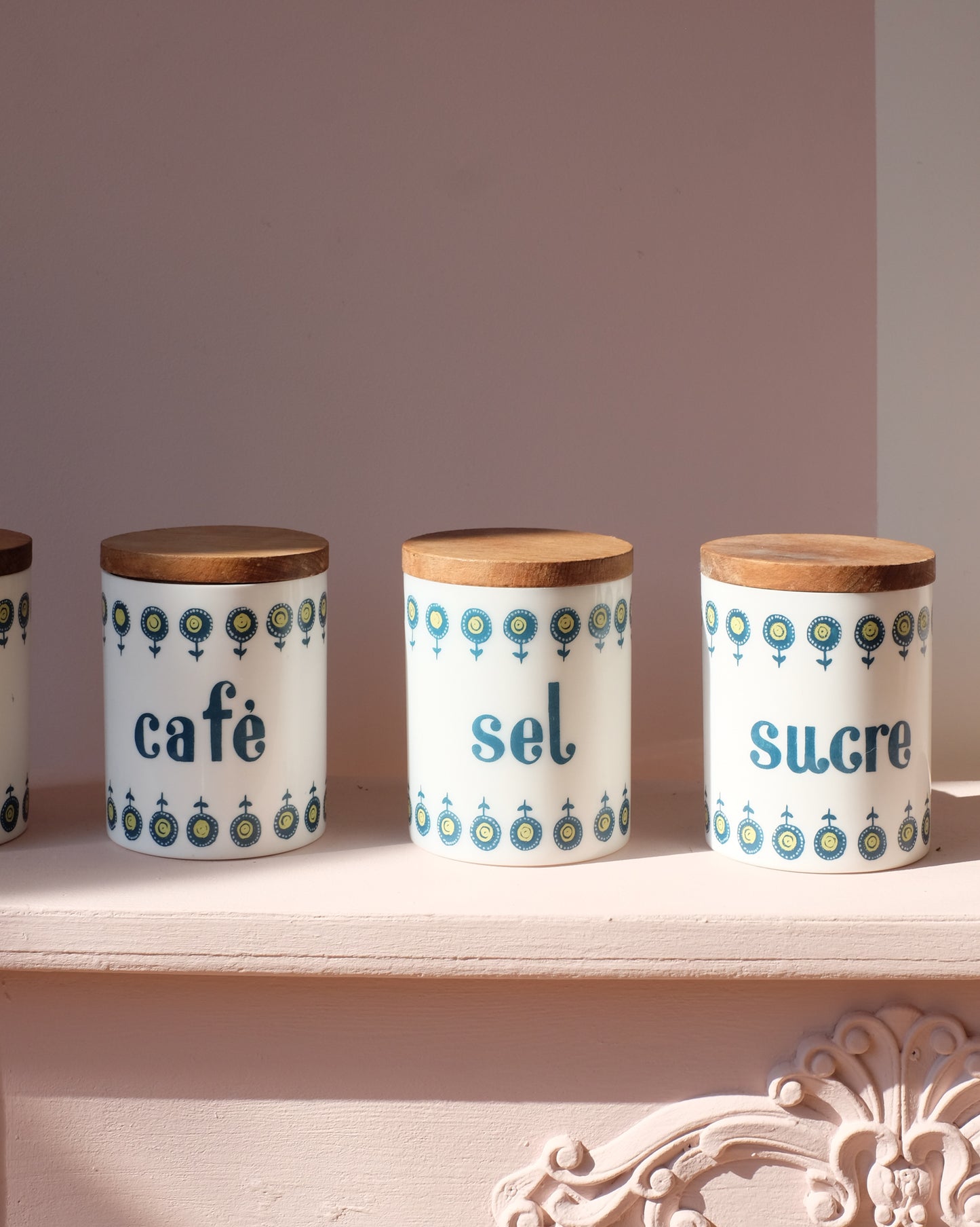 4 pots à épices Grosfillex vintage