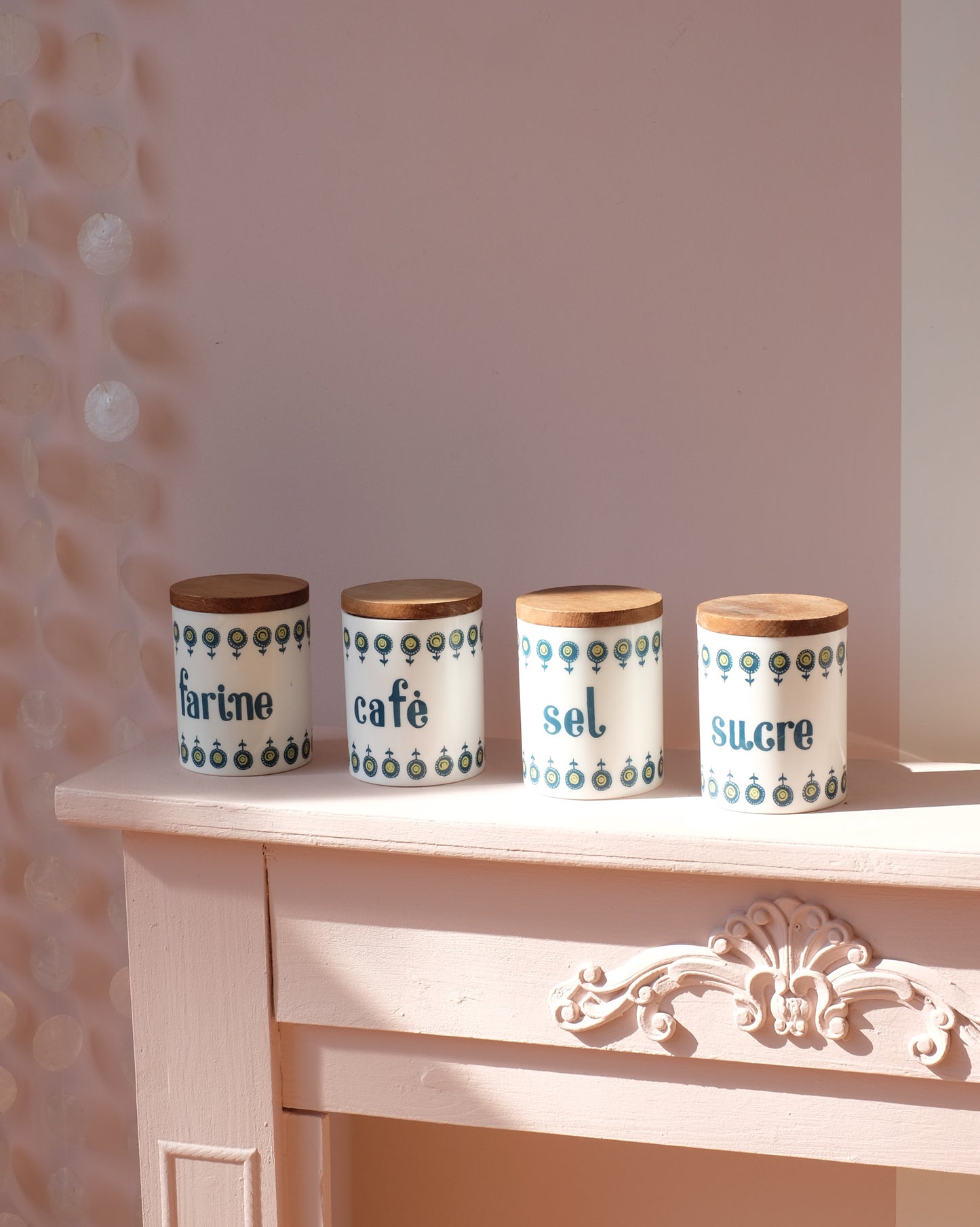 4 pots à épices Grosfillex vintage