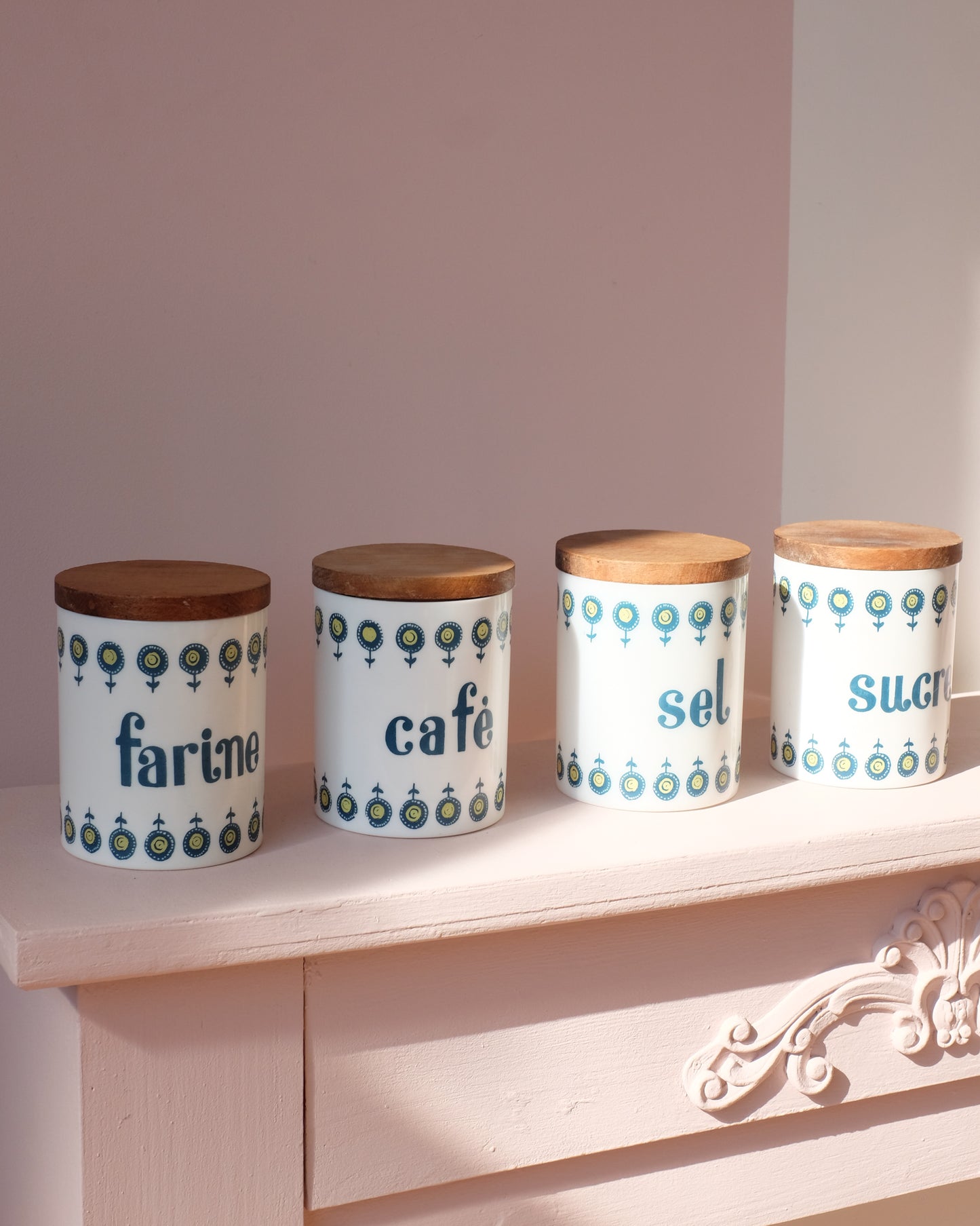 4 pots à épices Grosfillex vintage