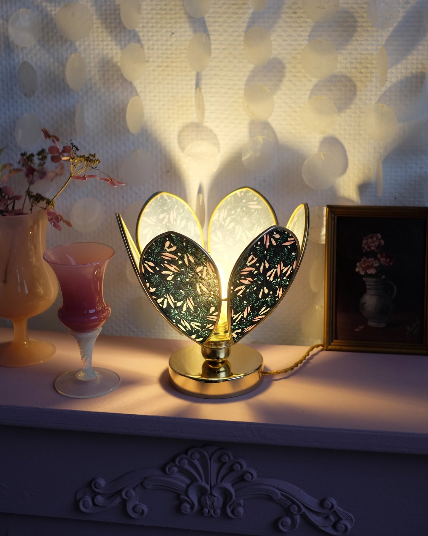 Lampe Fleur à poser - Night Light et doré