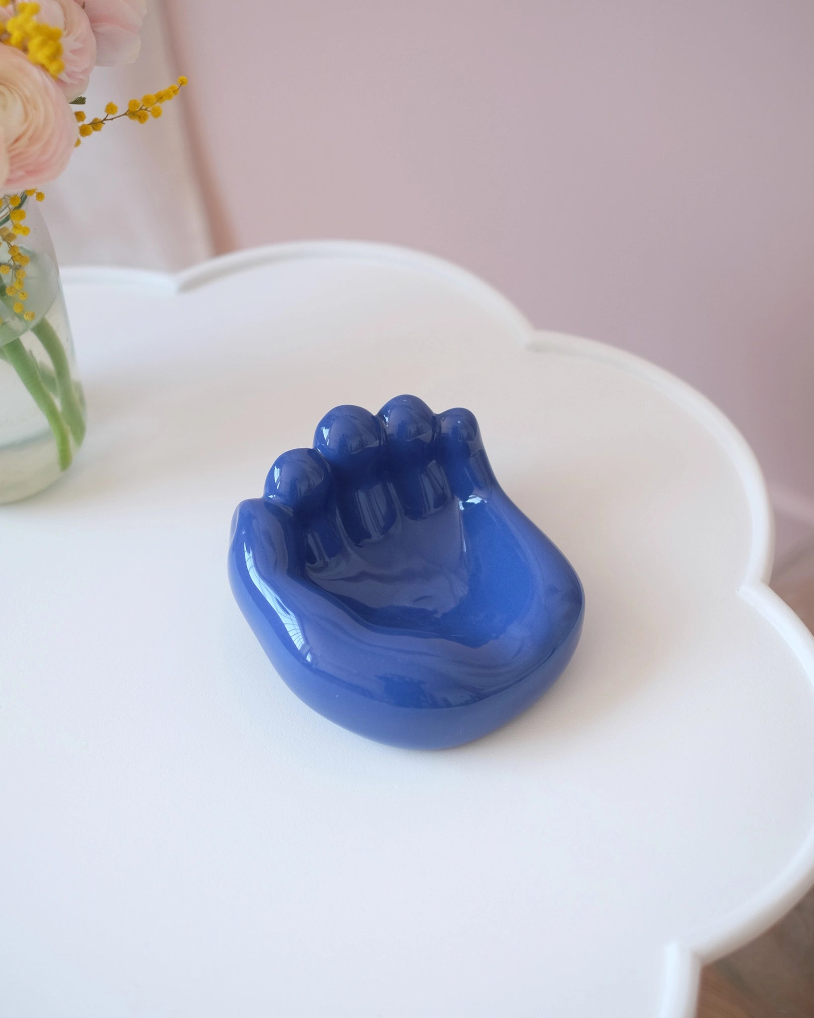 Ancien vide-poche en céramique bleue