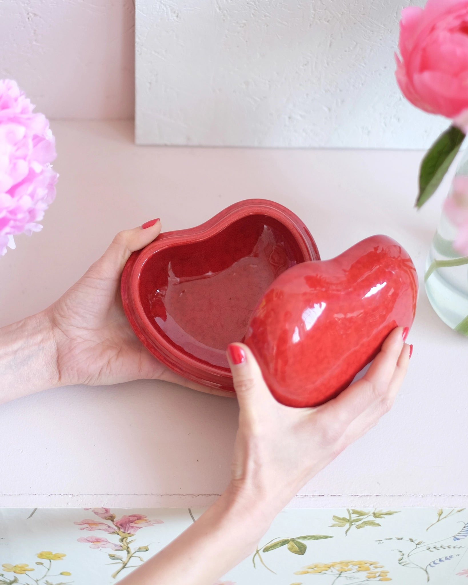 Coffret coeur en faïence de Charolles
