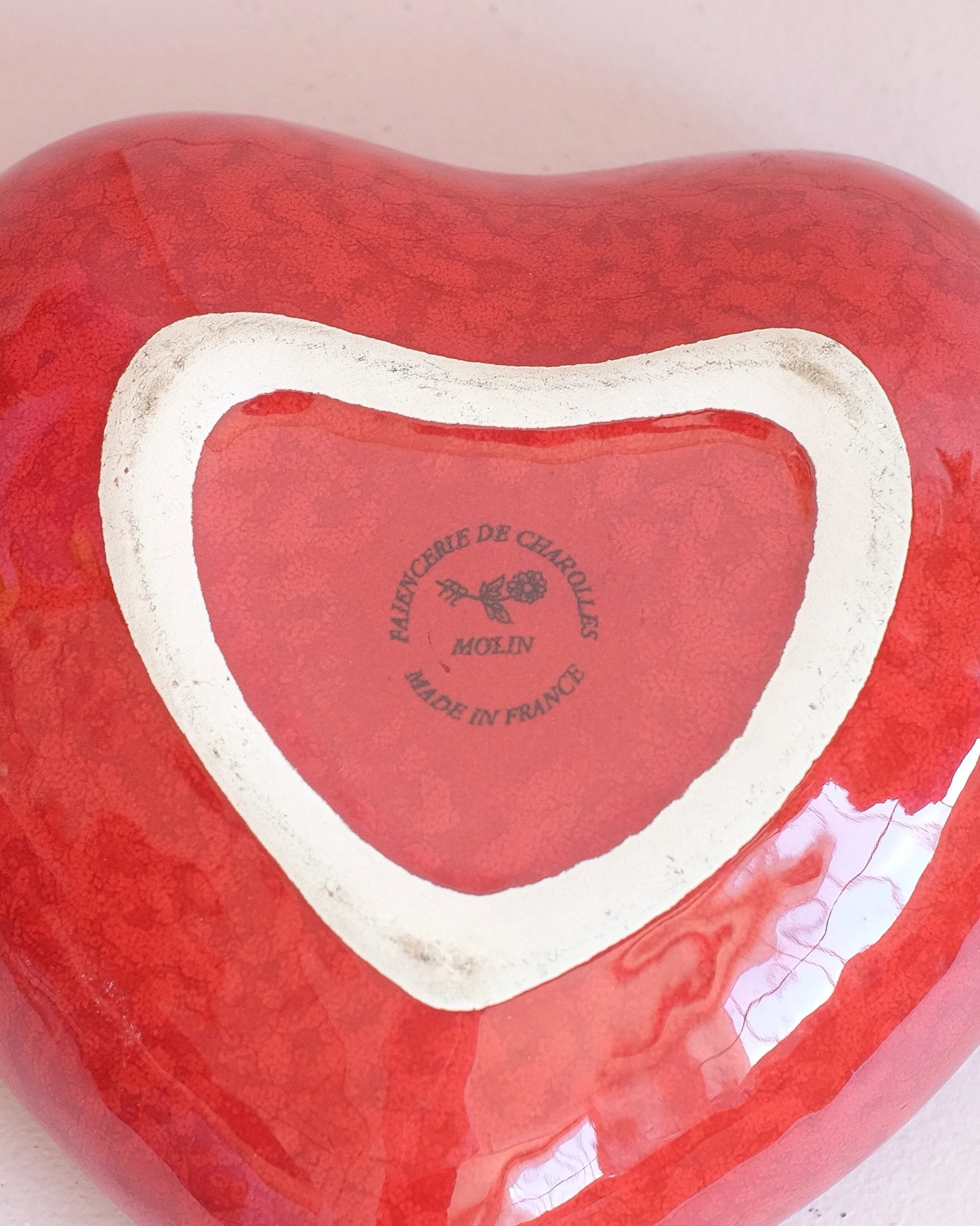 Coffret coeur en faïence de Charolles