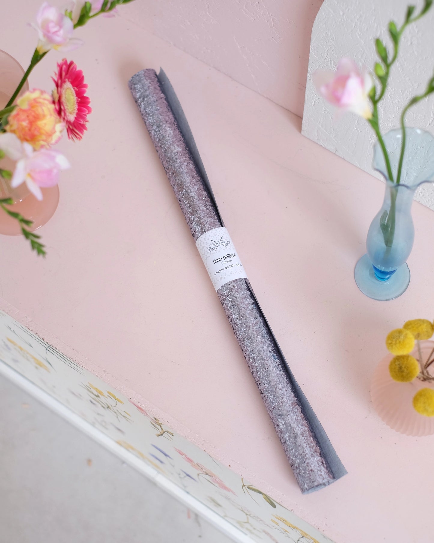 Coupons de tissu pailleté