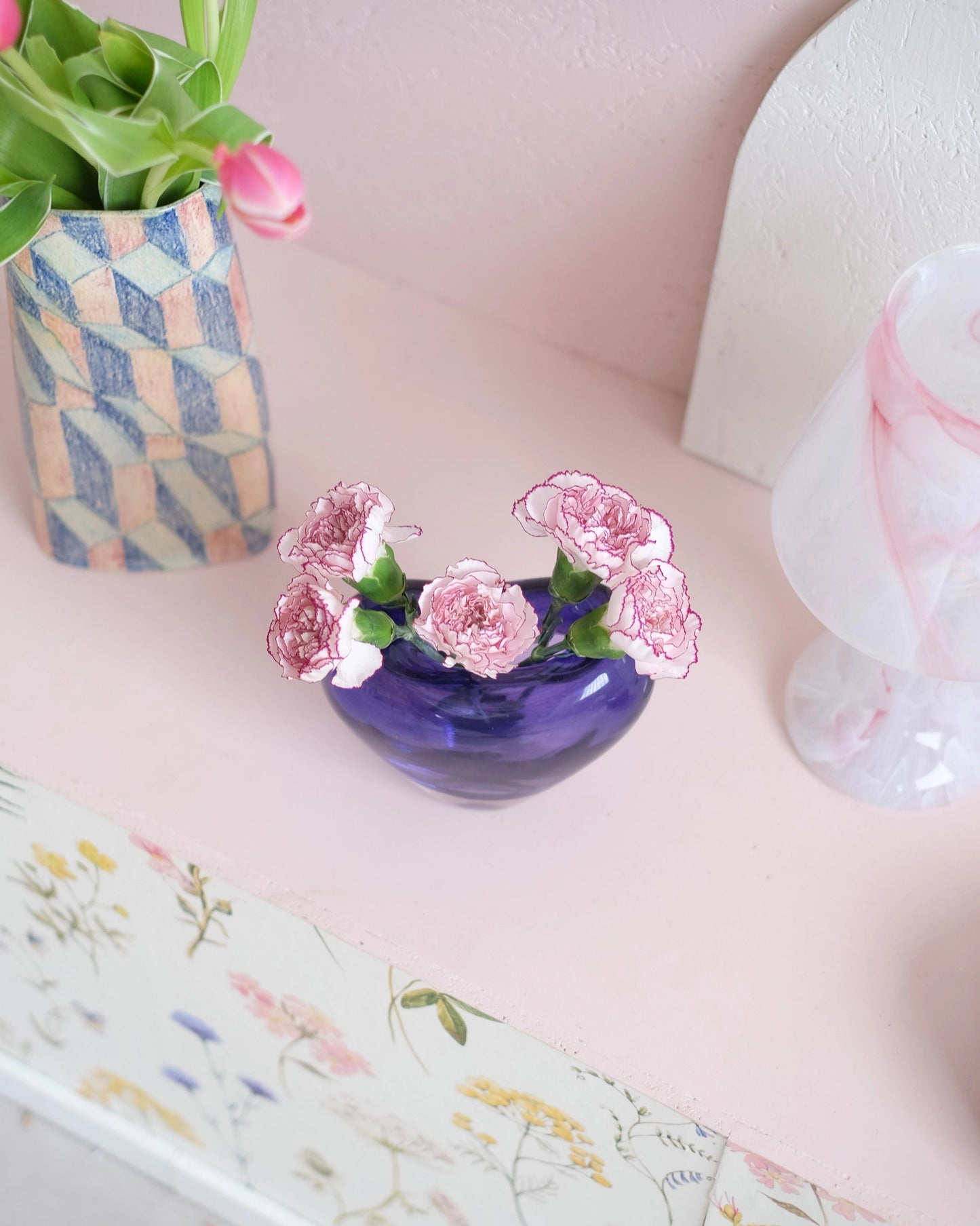 Vase coeur en verre danois