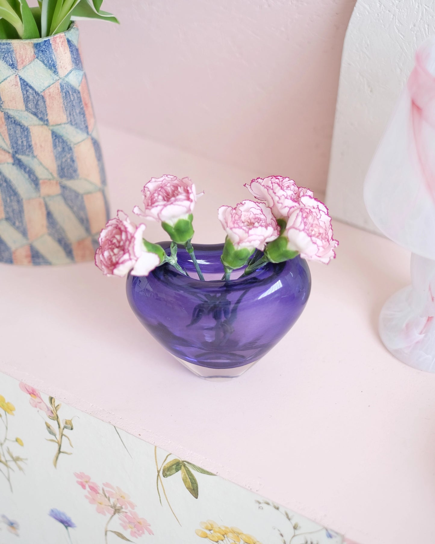 Vase coeur en verre danois