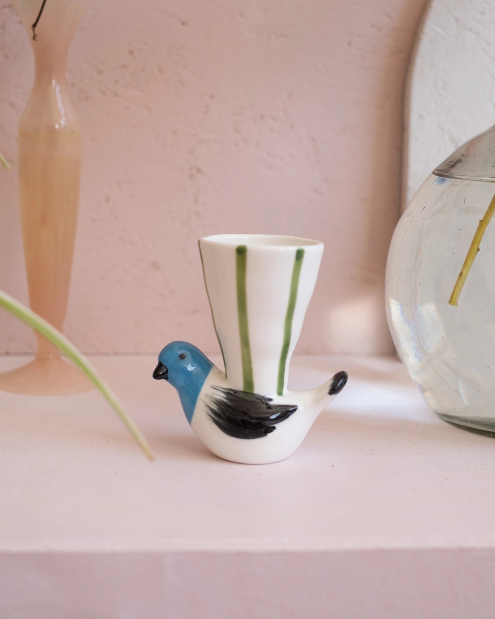 Petit vase vintage Oiseau en céramique