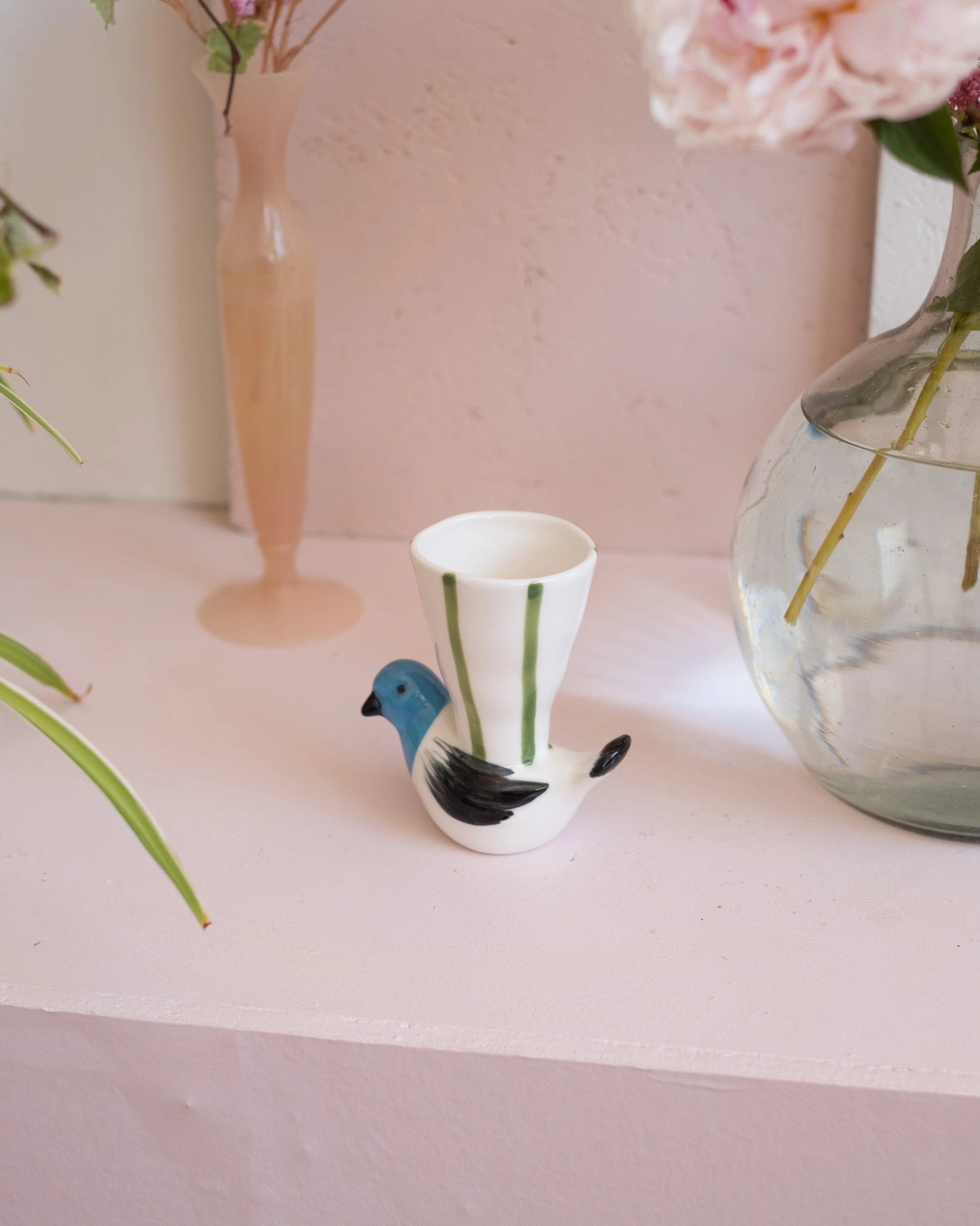 Petit vase vintage Oiseau en céramique