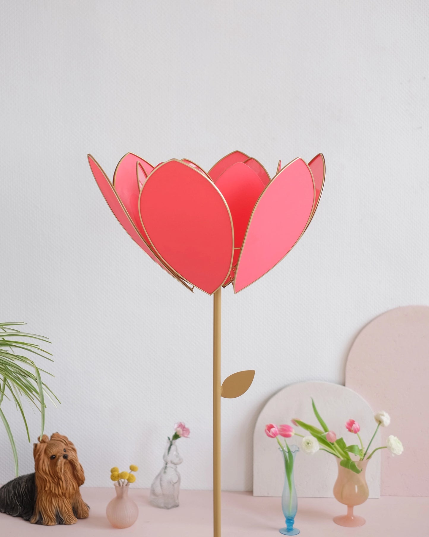 Abat-jour Fleur pour lampadaire - Double Flamingo
