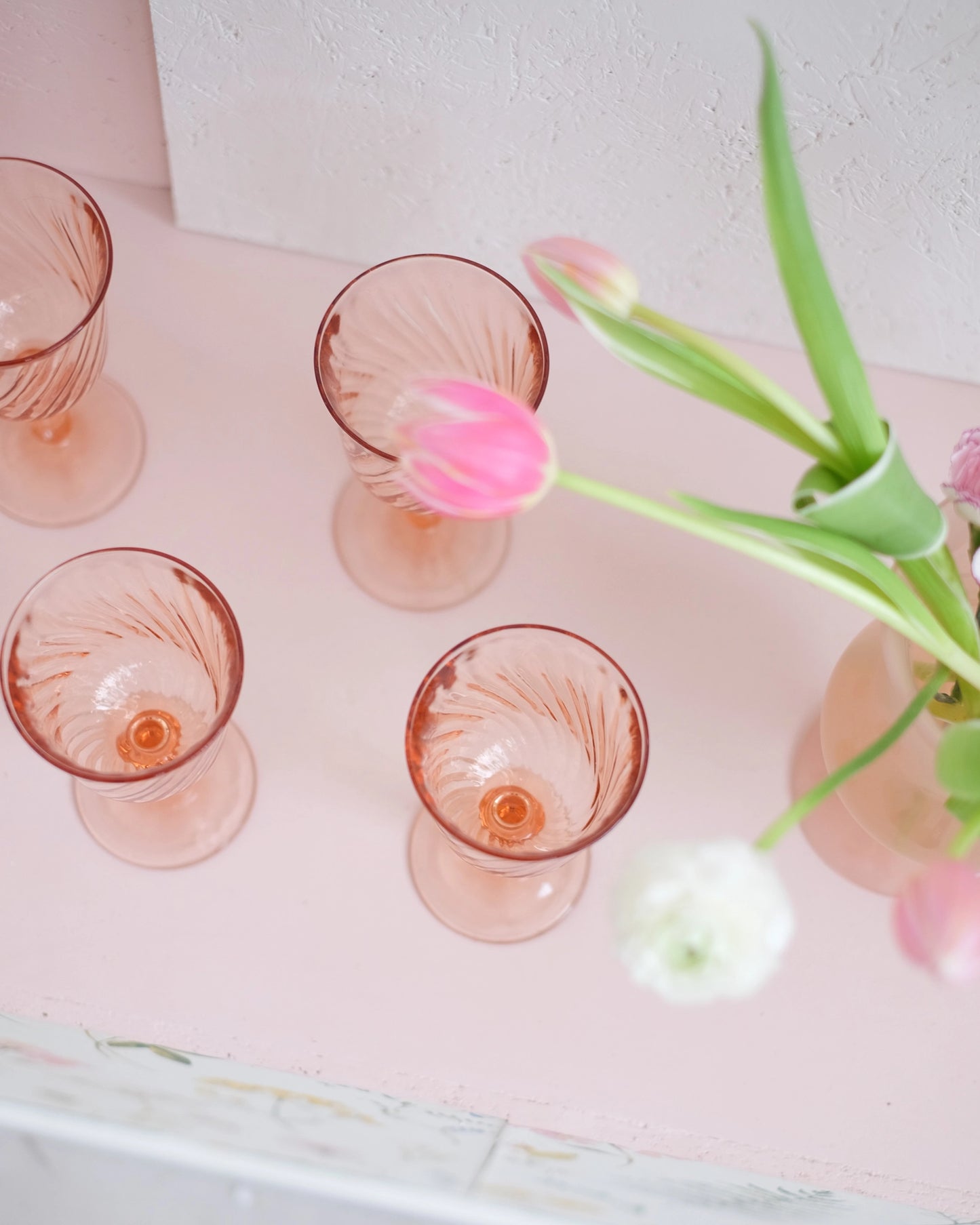 6 anciens verre à vin Rosaline par Arcoroc