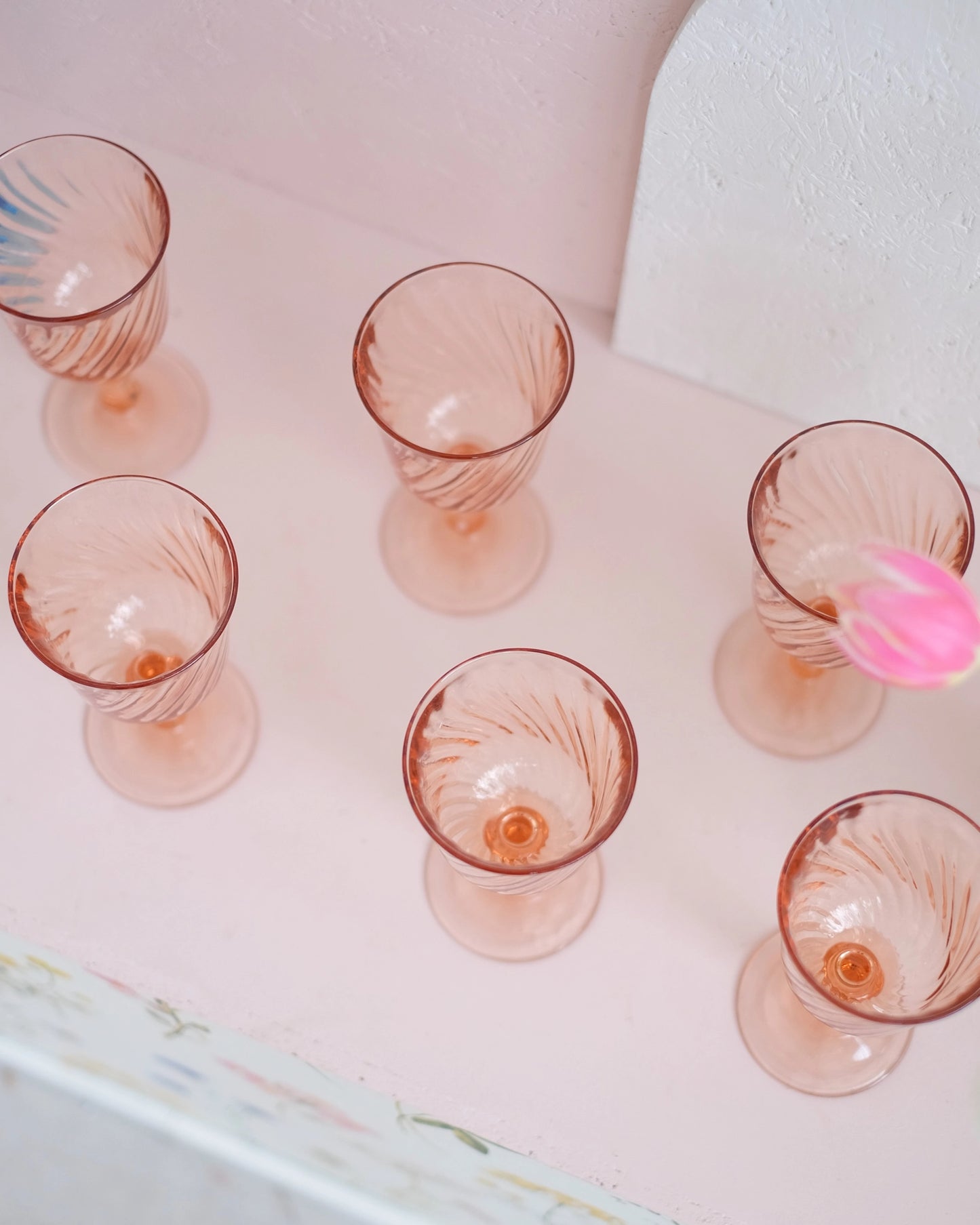 6 anciens verre à vin Rosaline par Arcoroc