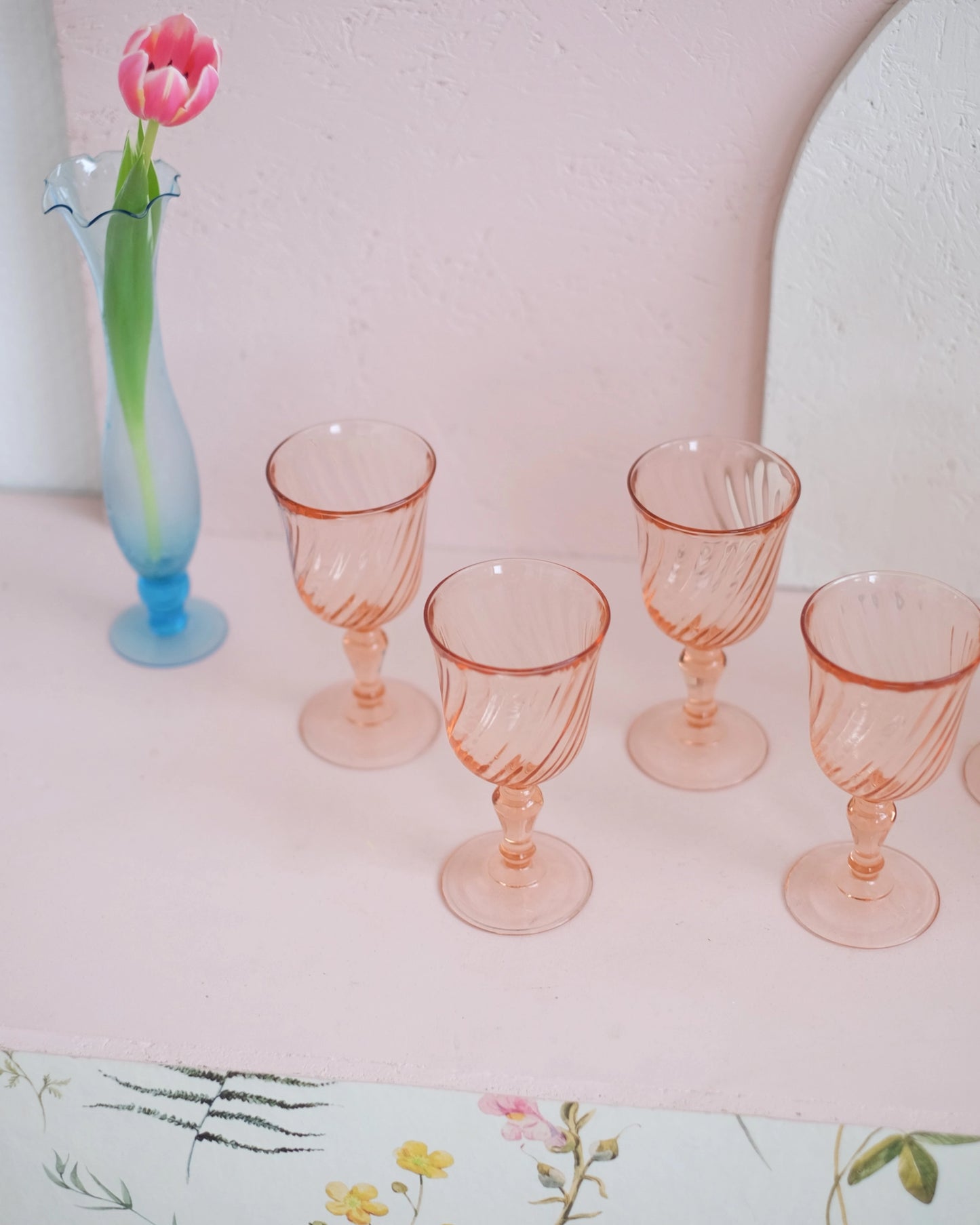 6 anciens verre à vin Rosaline par Arcoroc