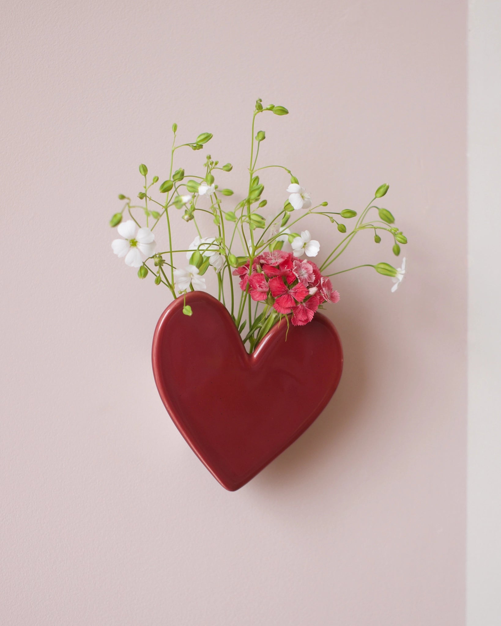 Vase mural Coeur - Framboise