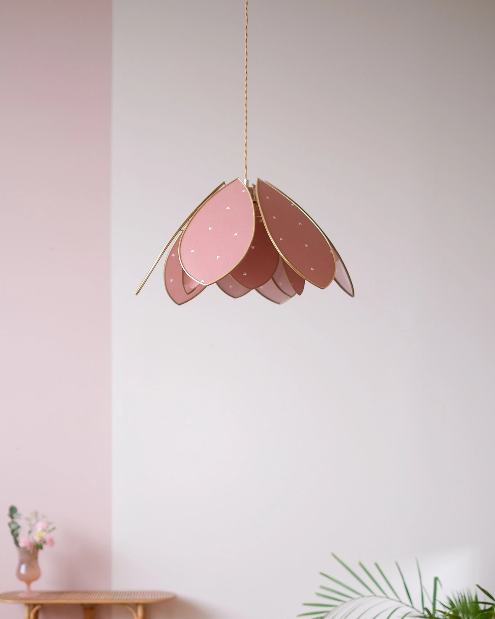 Suspension Fleur double - Petits coeurs