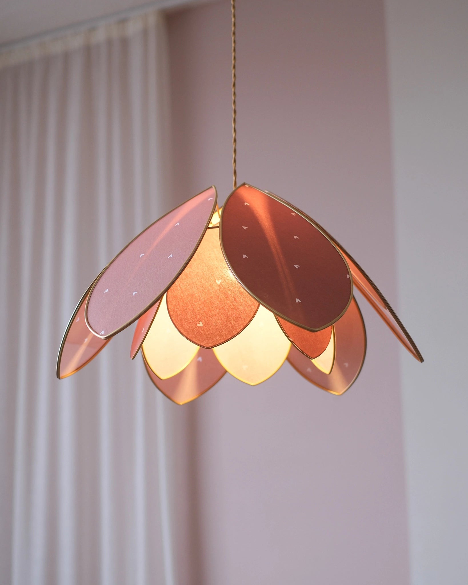 Suspension Fleur double - Petits coeurs