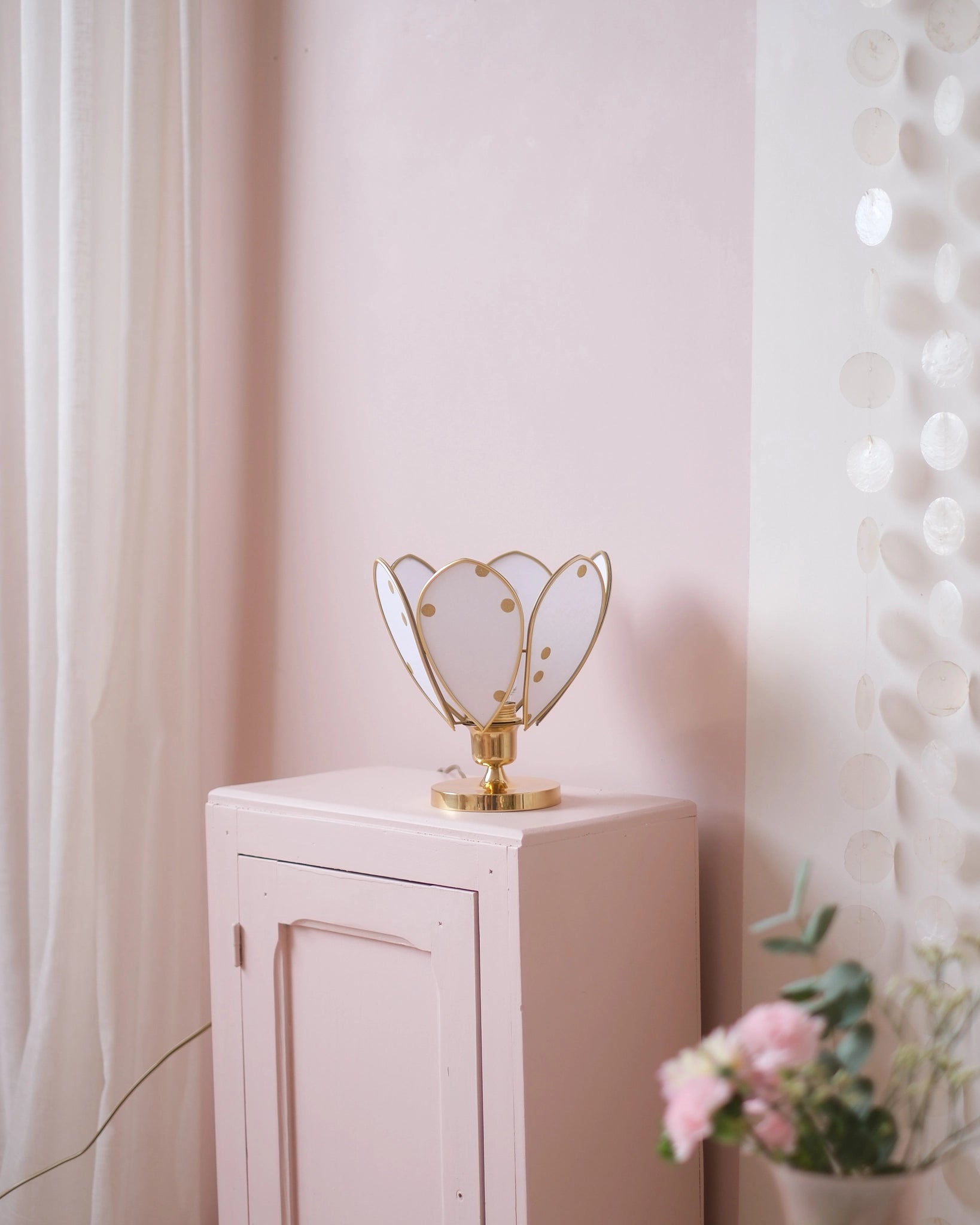 Lampe Fleur à poser - Pois dorés