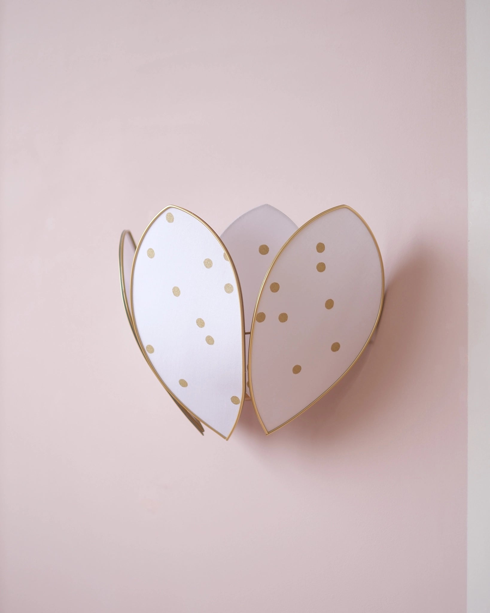 Applique Fleur Double - Pois dorés