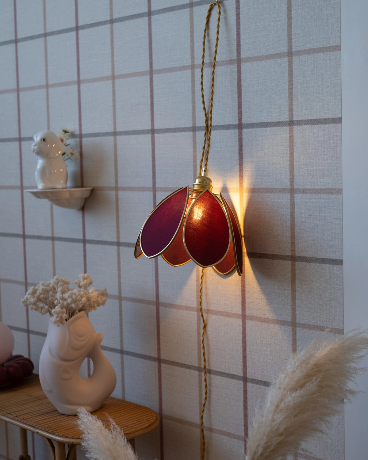 Baladeuse Fleur - Aubergine et doré