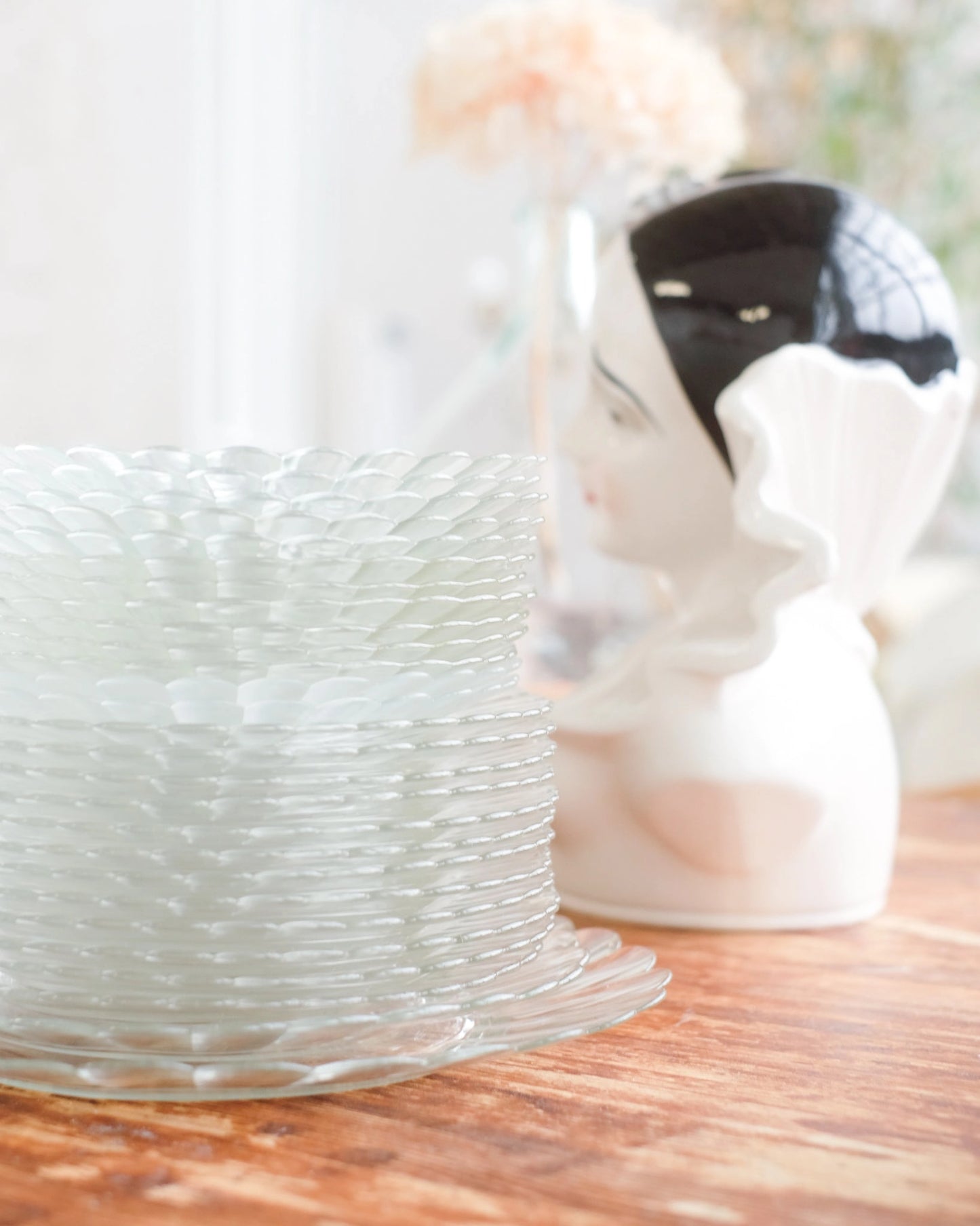 6 petites assiettes vintage Huilor en verre Duralex (18 cm)