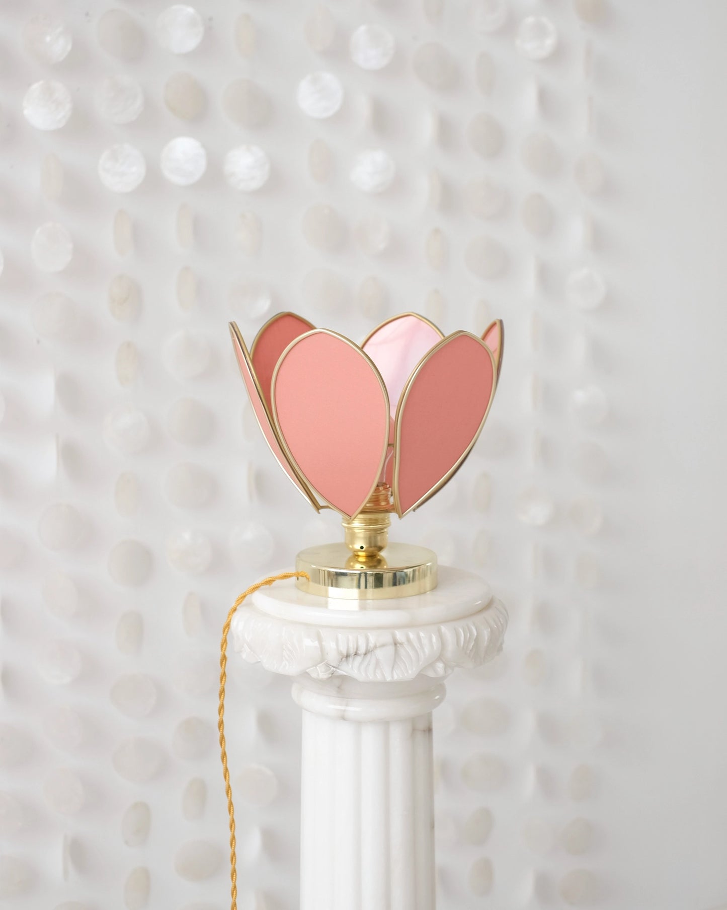 Lampe Fleur à poser - Terracotta et doré
