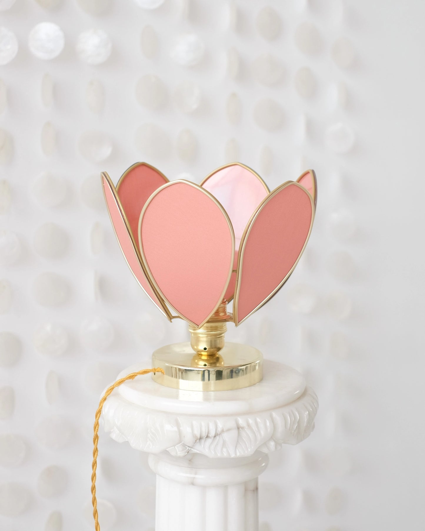 Lampe Fleur à poser - Terracotta et doré