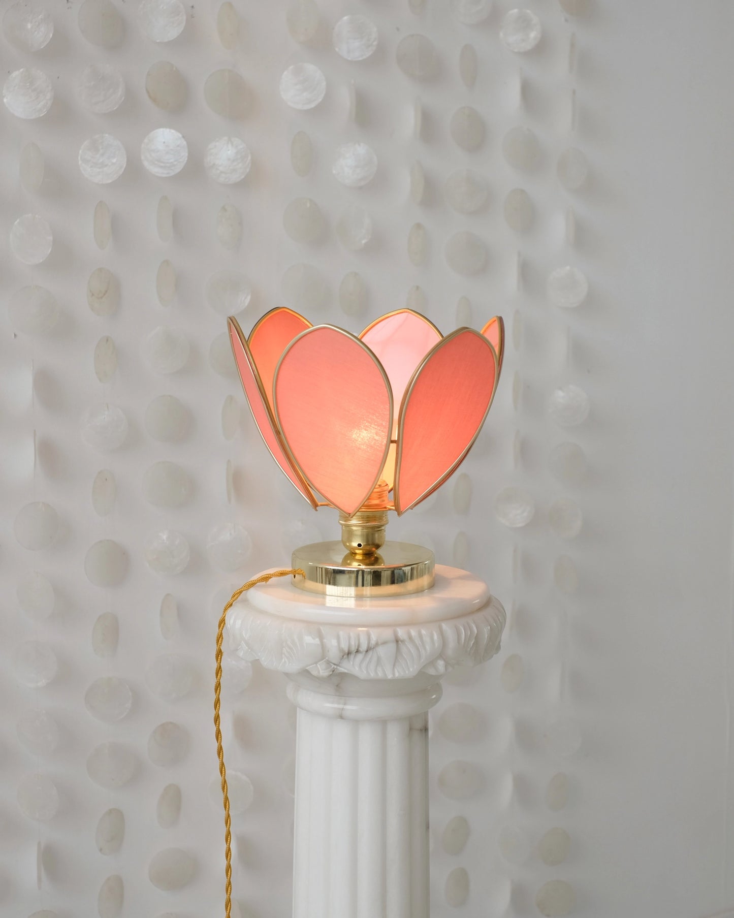Lampe Fleur à poser - Terracotta et doré