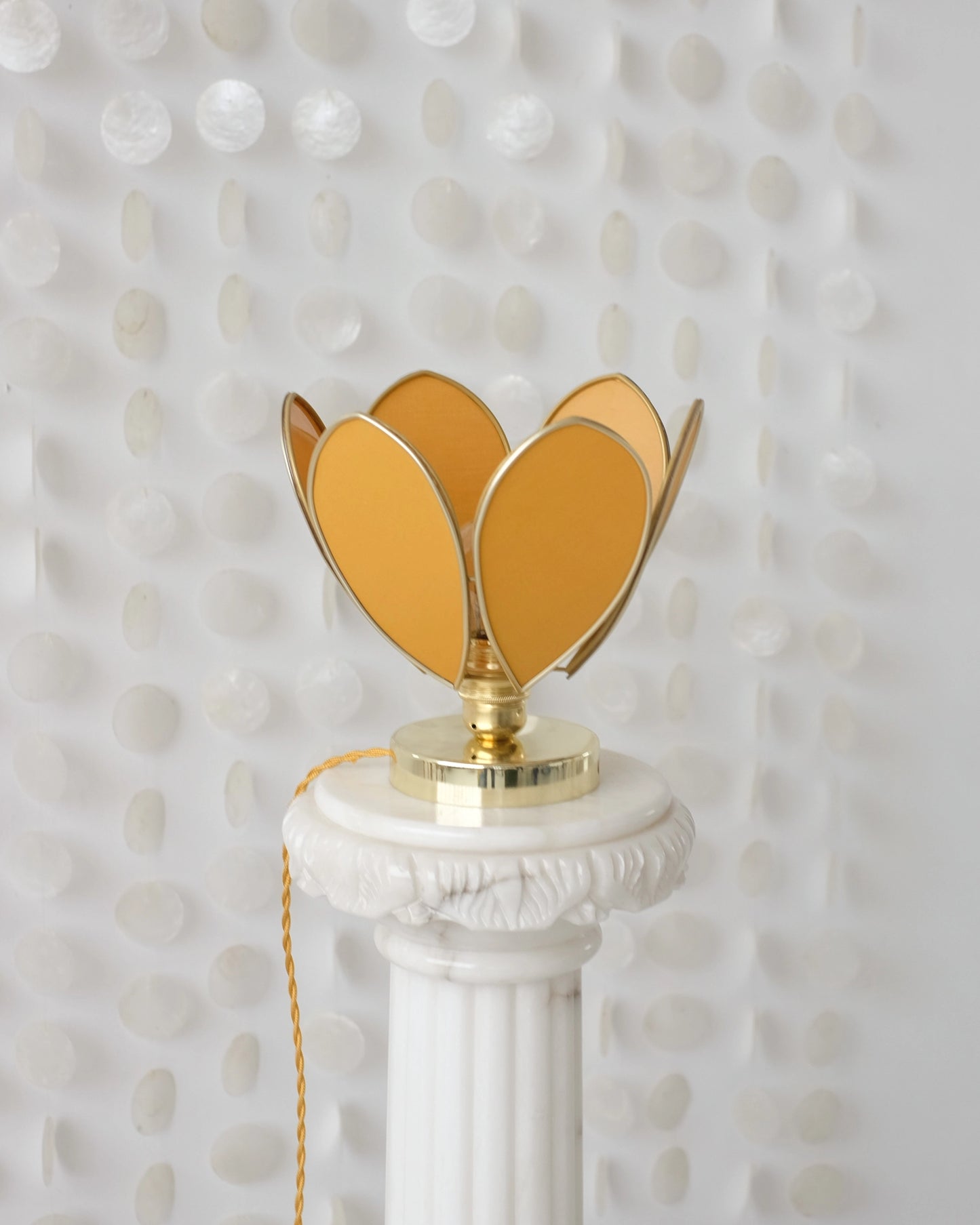 Lampe Fleur à poser - Honey et doré