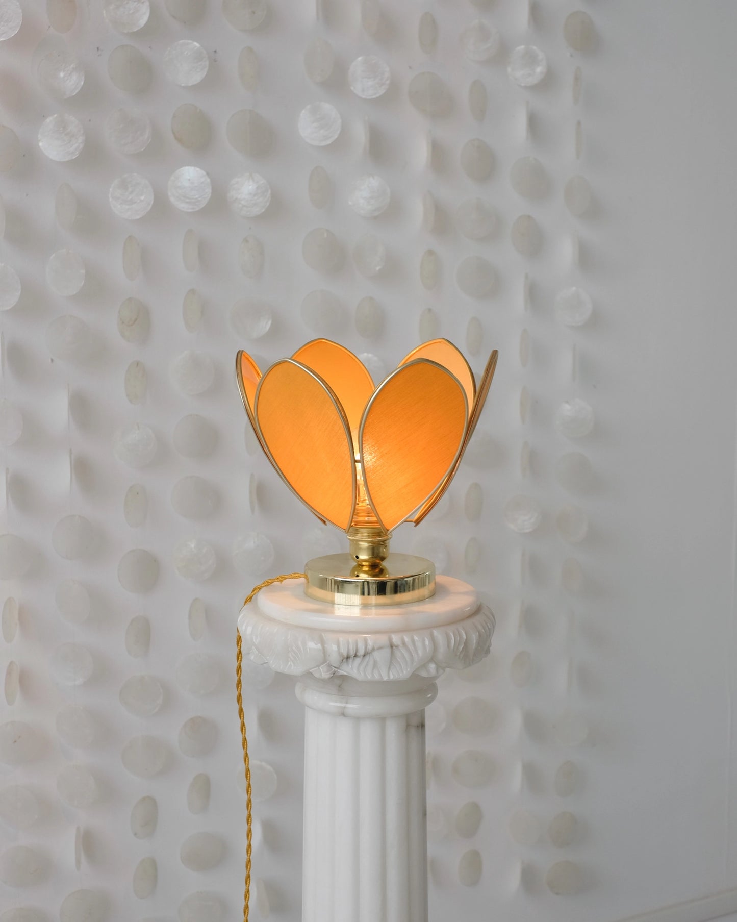 Lampe Fleur à poser - Honey et doré