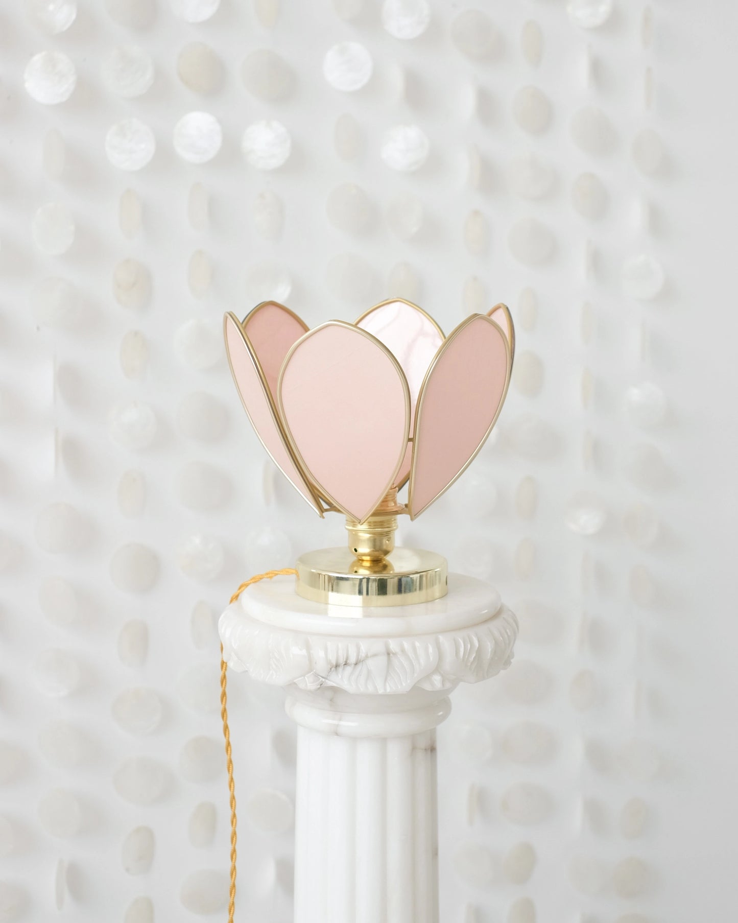 Lampe Fleur à poser - Blush et doré