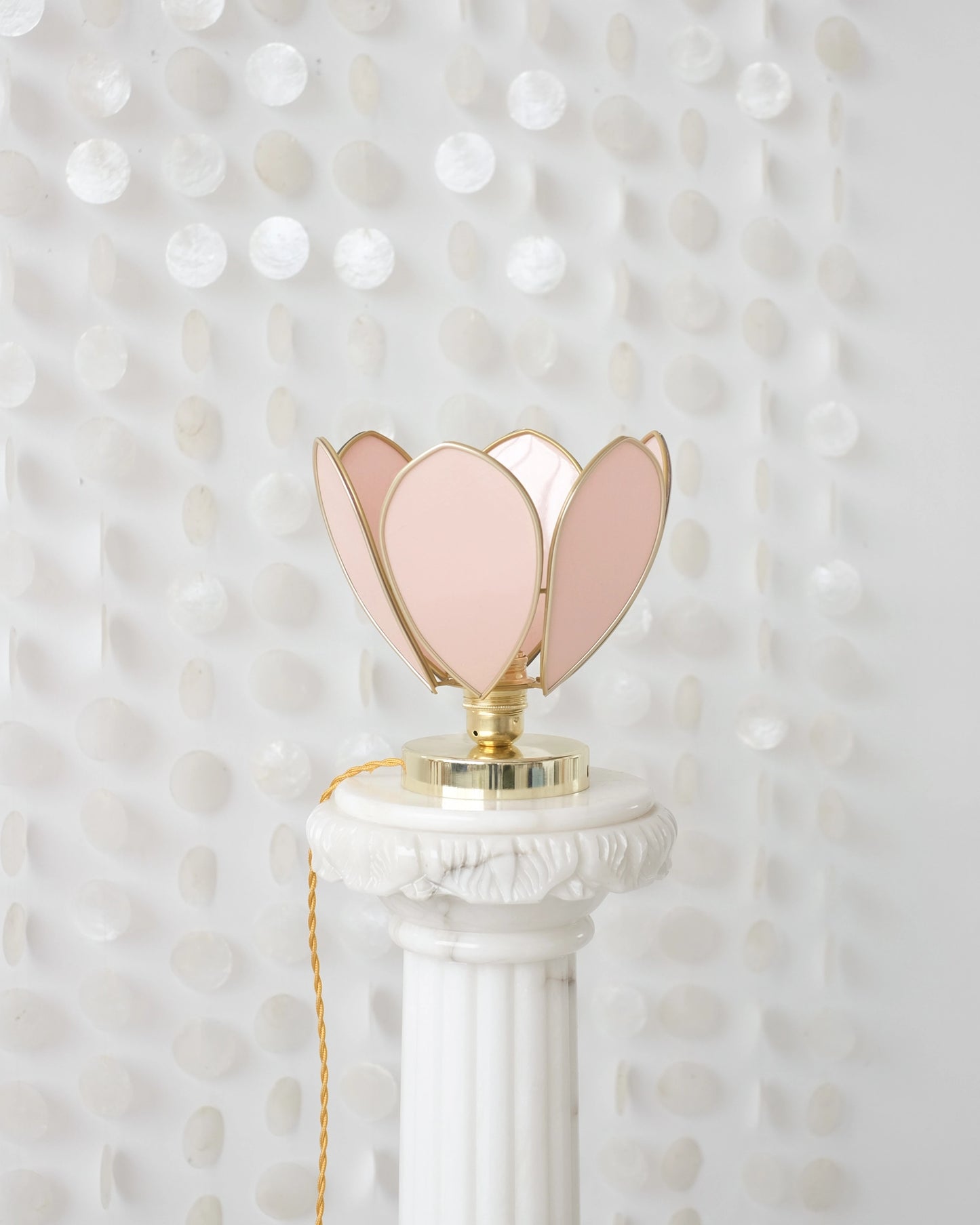 Lampe Fleur à poser - Blush et doré