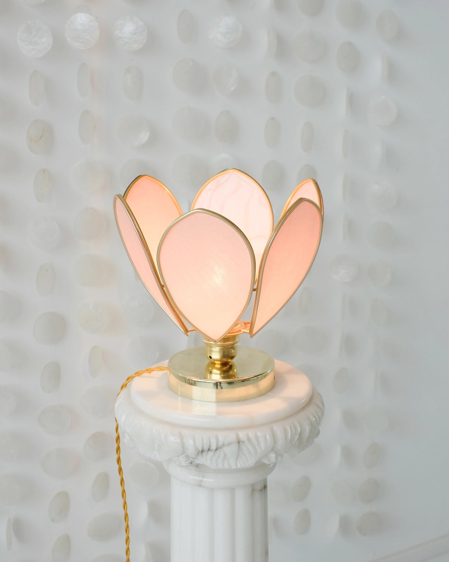 Lampe Fleur à poser - Blush et doré
