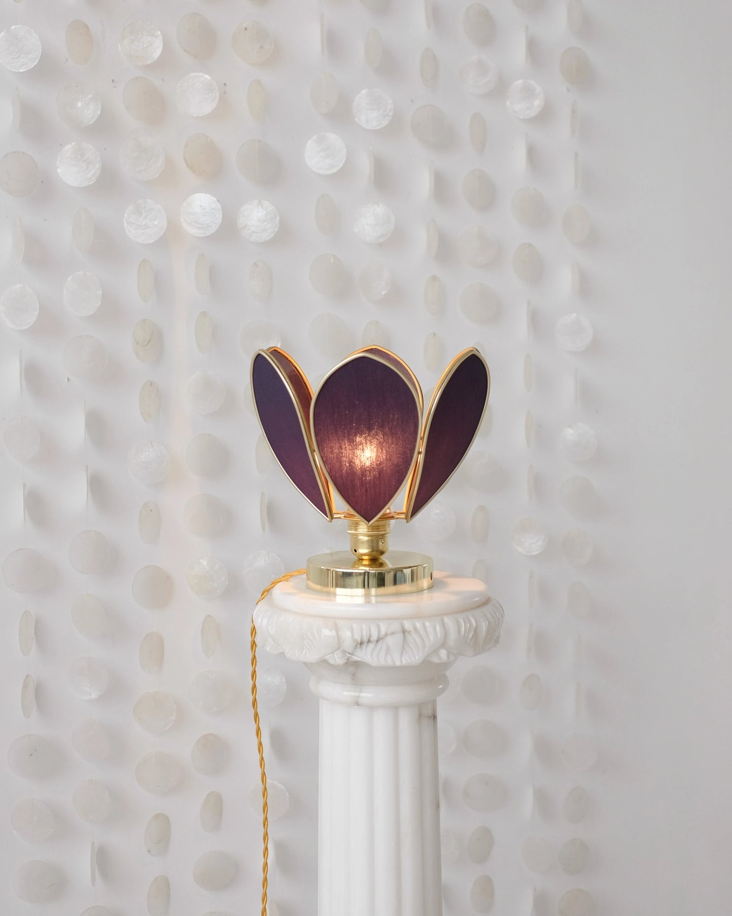 Lampe Fleur à poser - Bleu nuit et doré