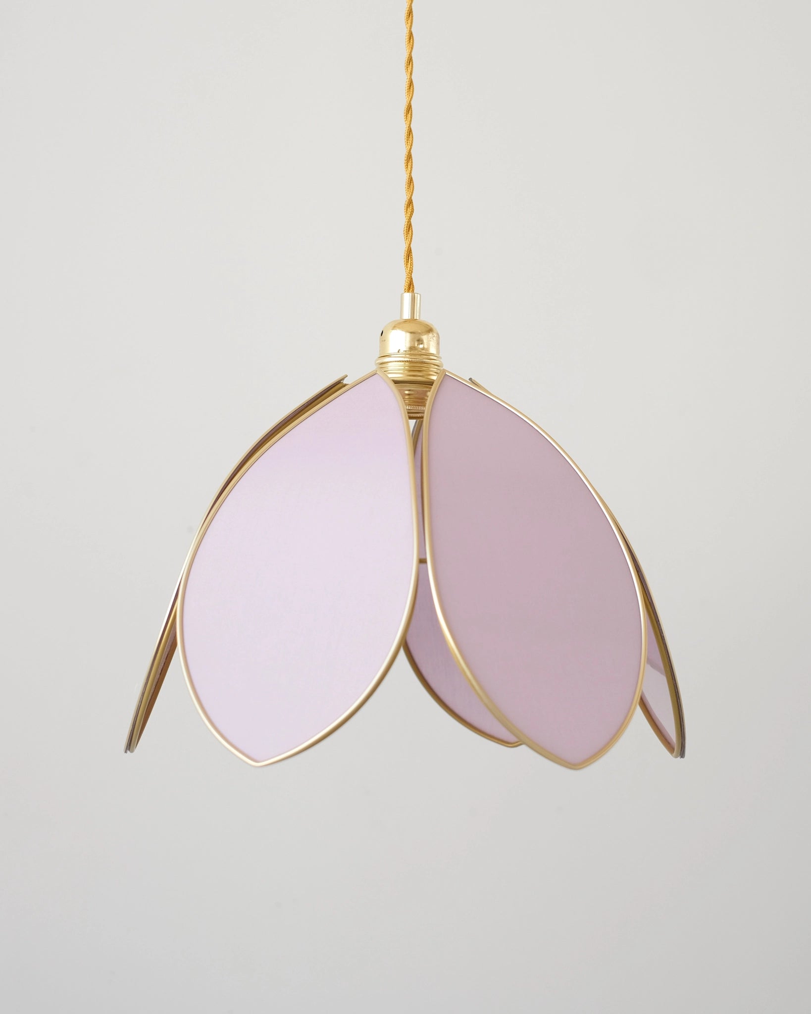 Suspension Fleur simple - Lilas et doré