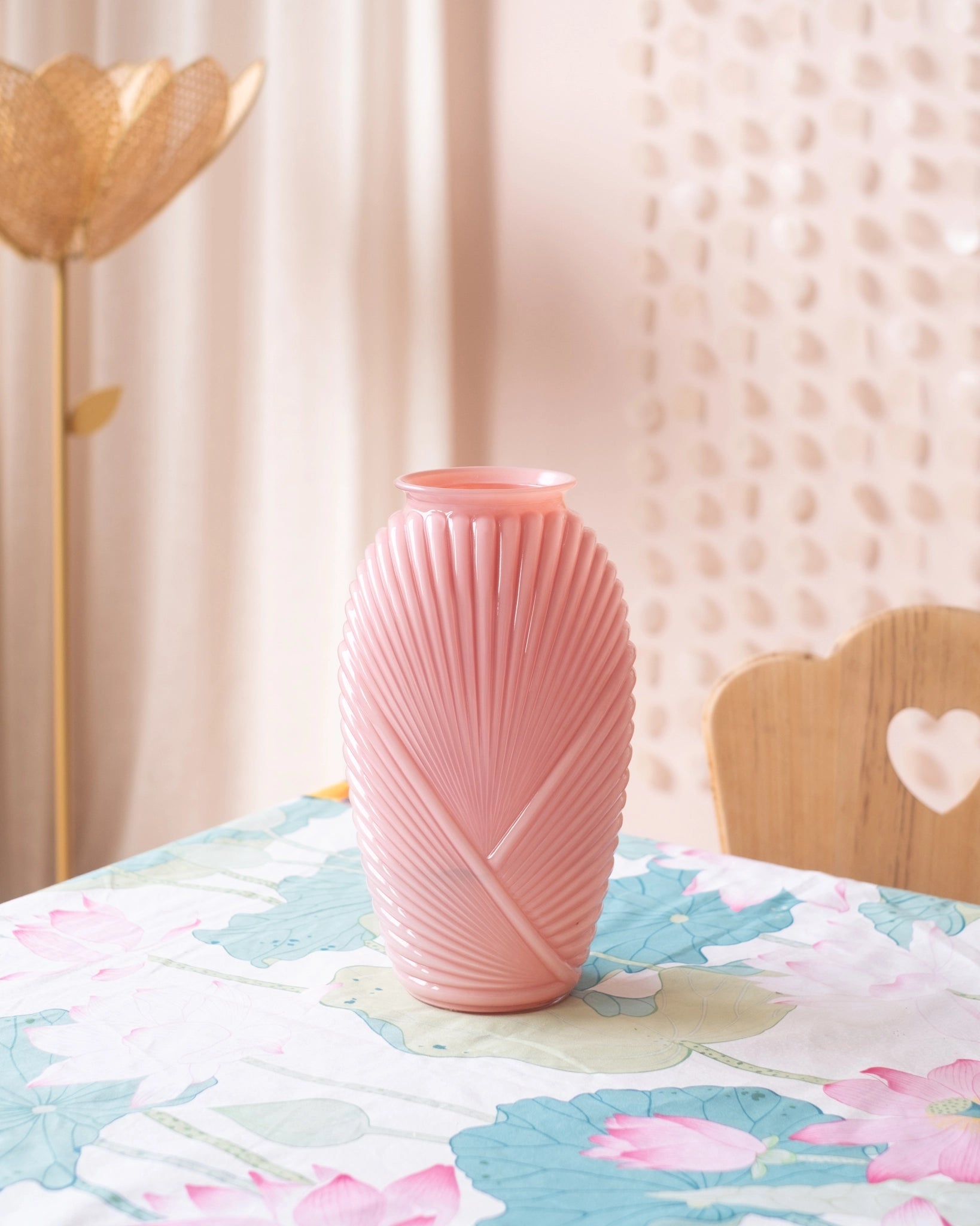 Ancien grand vase en opaline rose - Silly & Billy