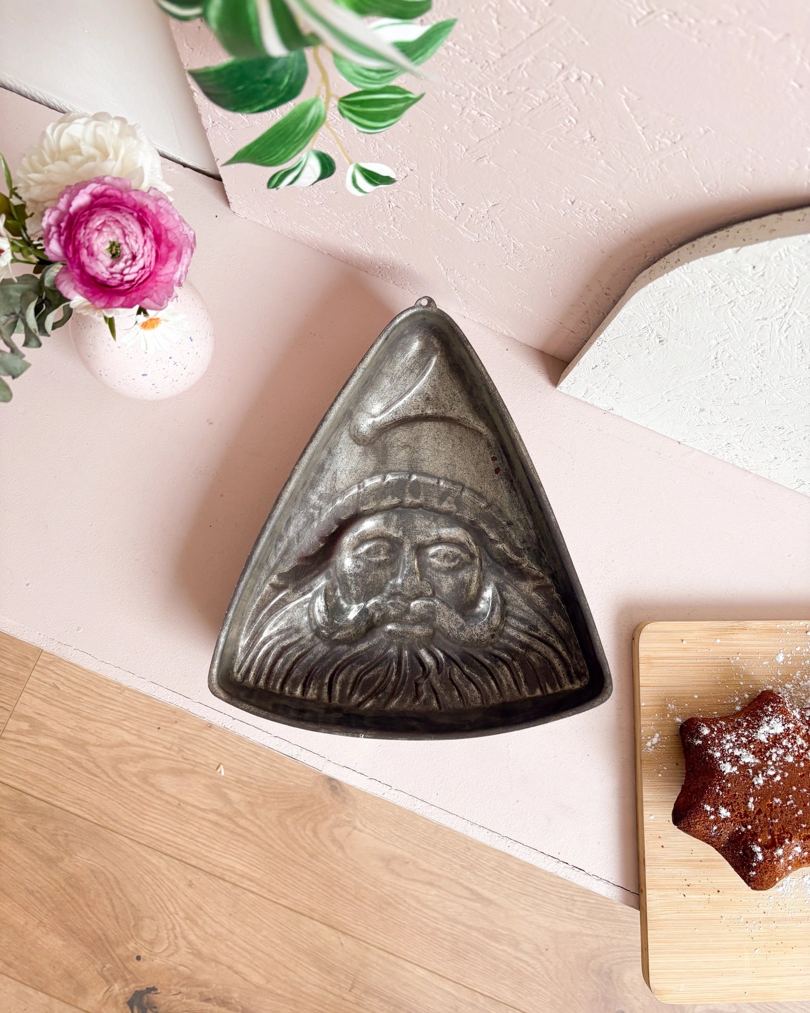 Ancien moule en fer blanc Père Noël - Silly & Billy